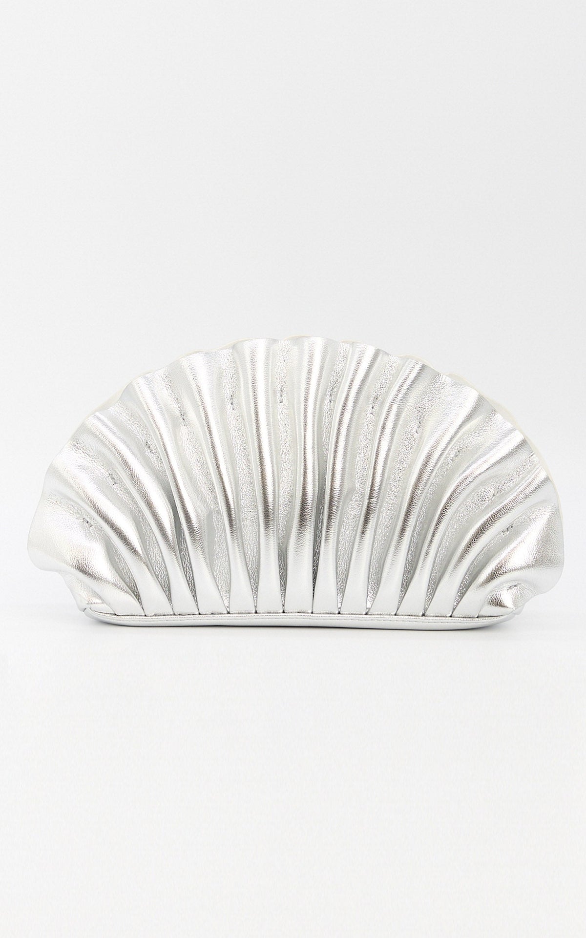 Olga Berg - Hollie Pleated Clutch in Silver