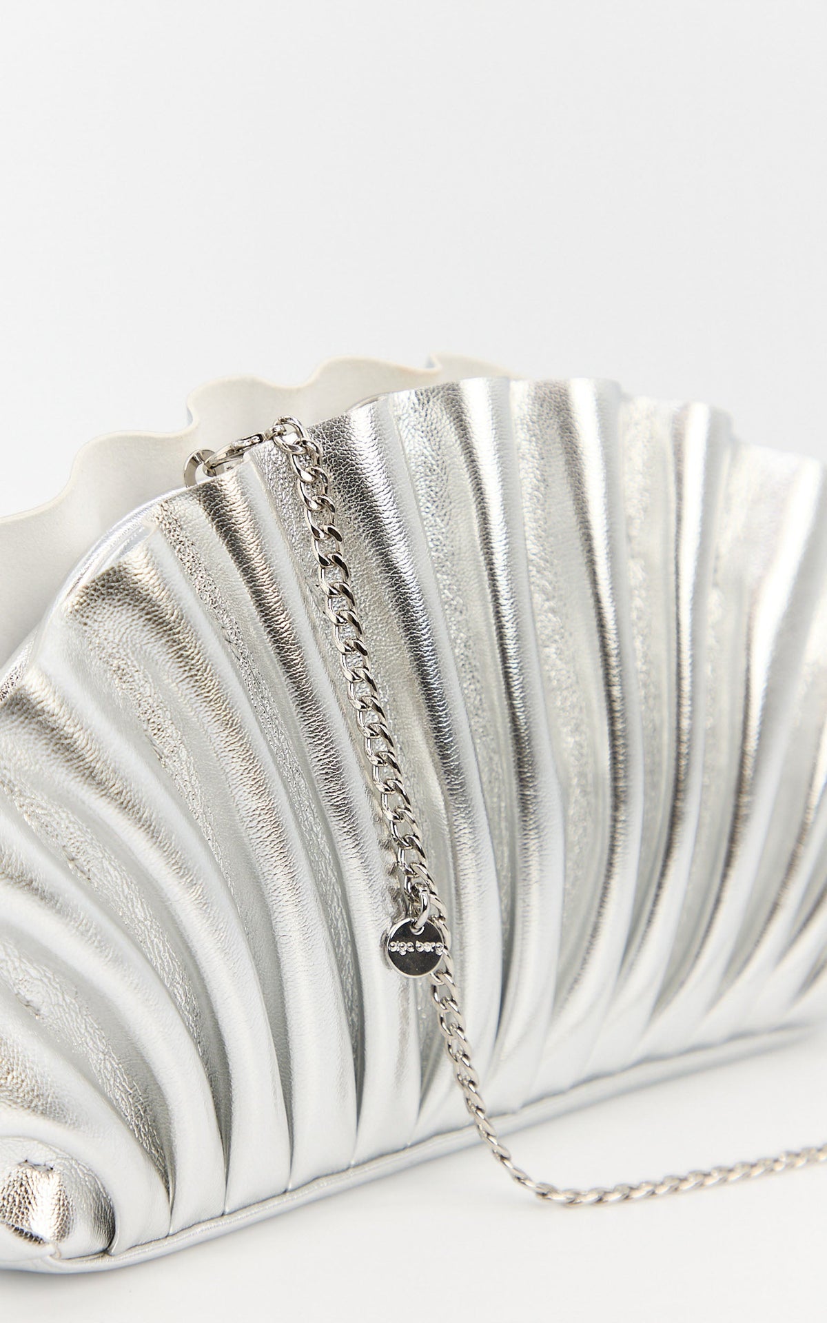 Olga Berg - Hollie Pleated Clutch in Silver