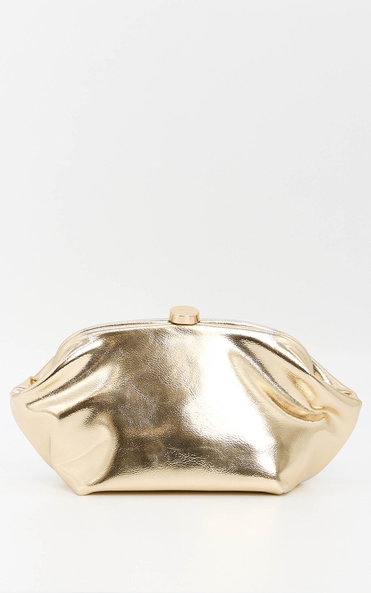 Olga Berg - Tally Metallic Clutch in Gold