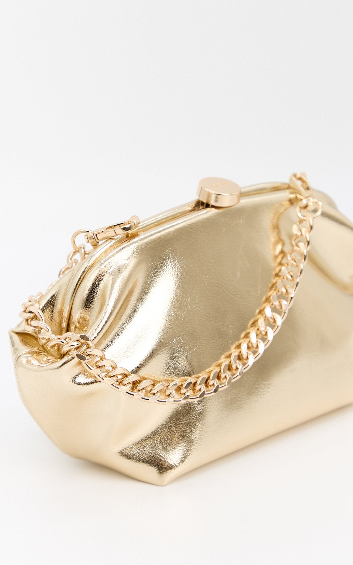 Olga Berg - Tally Metallic Clutch in Gold