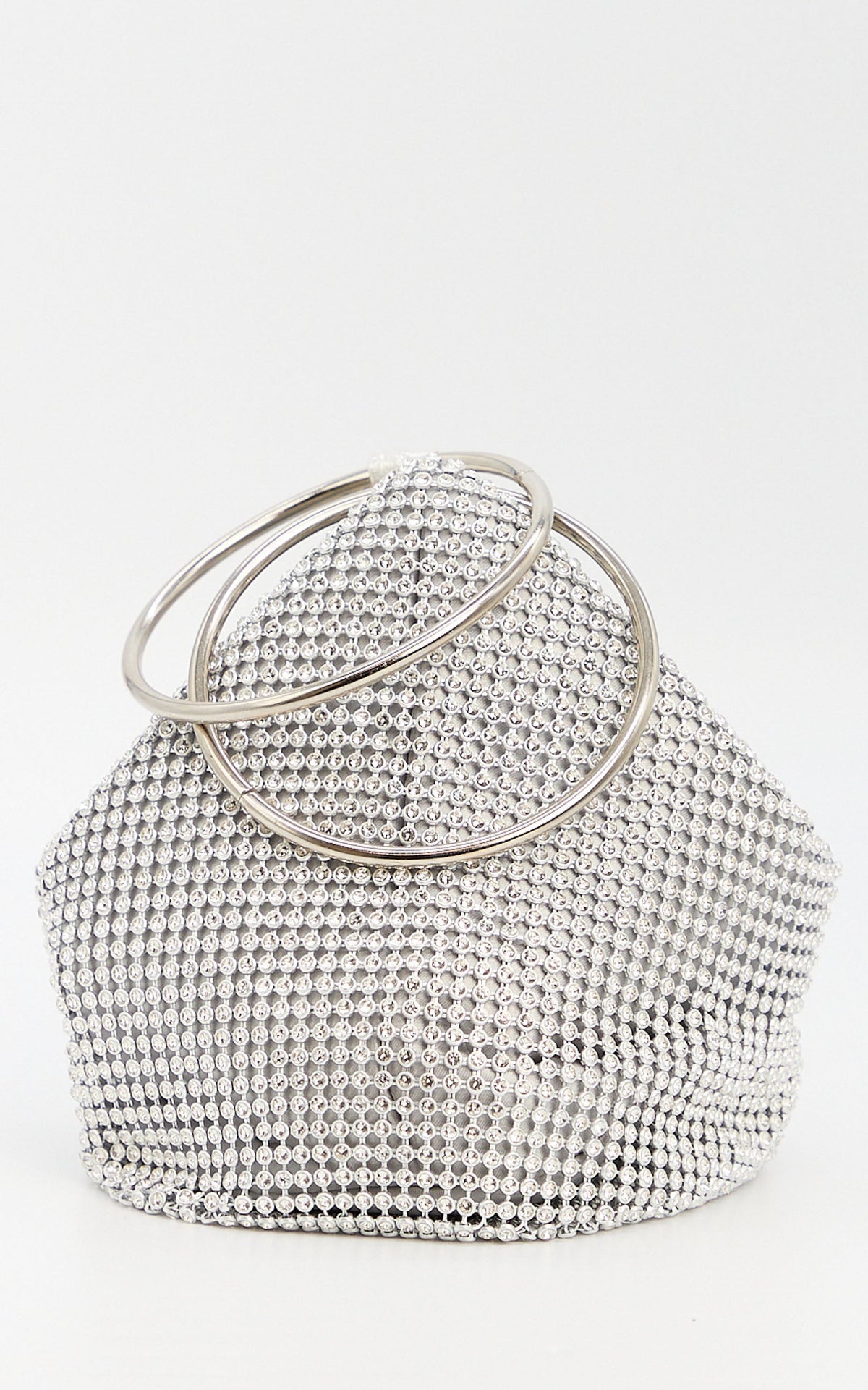 Adelyn Bag - Ring Handle Sequin Bag in Silver