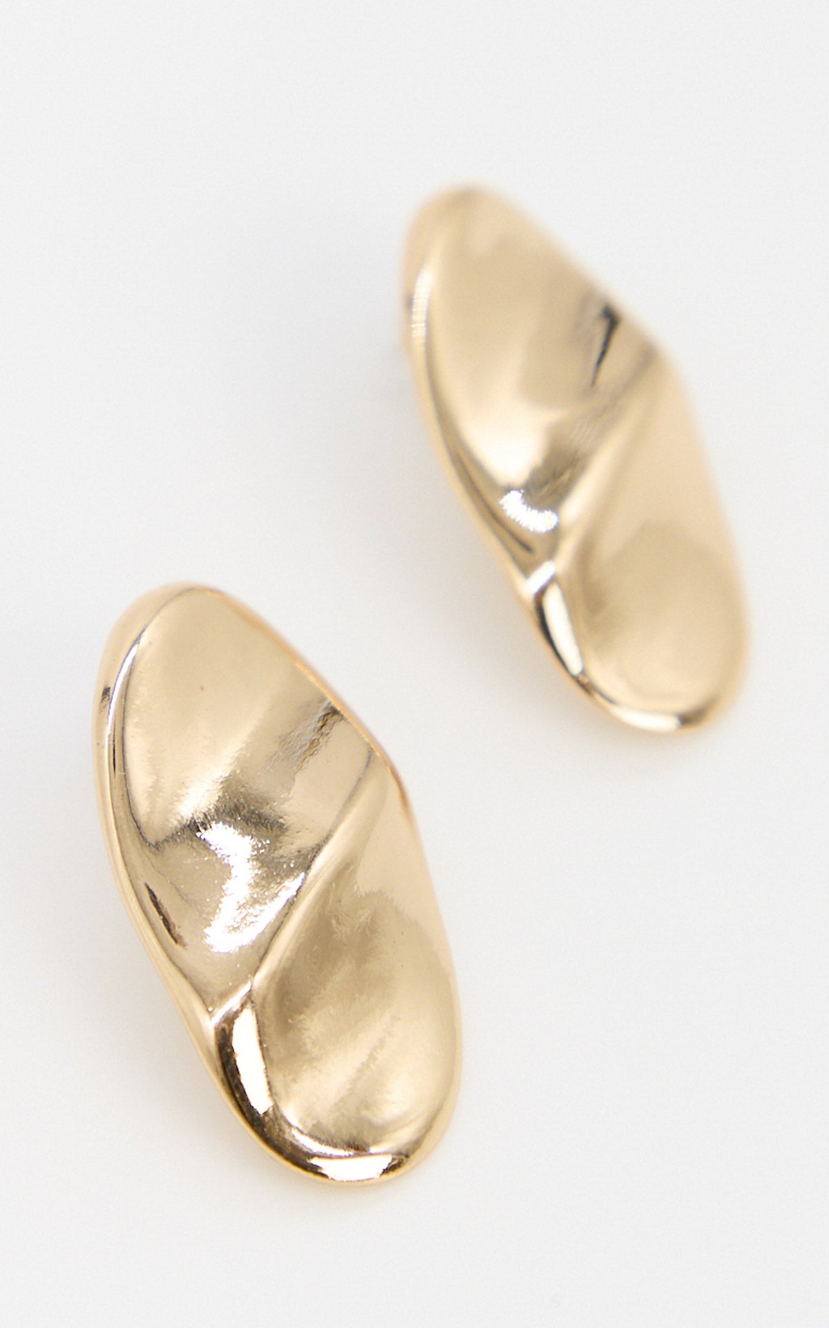 Atalia Earrings - Oval Stud Earrings in Gold