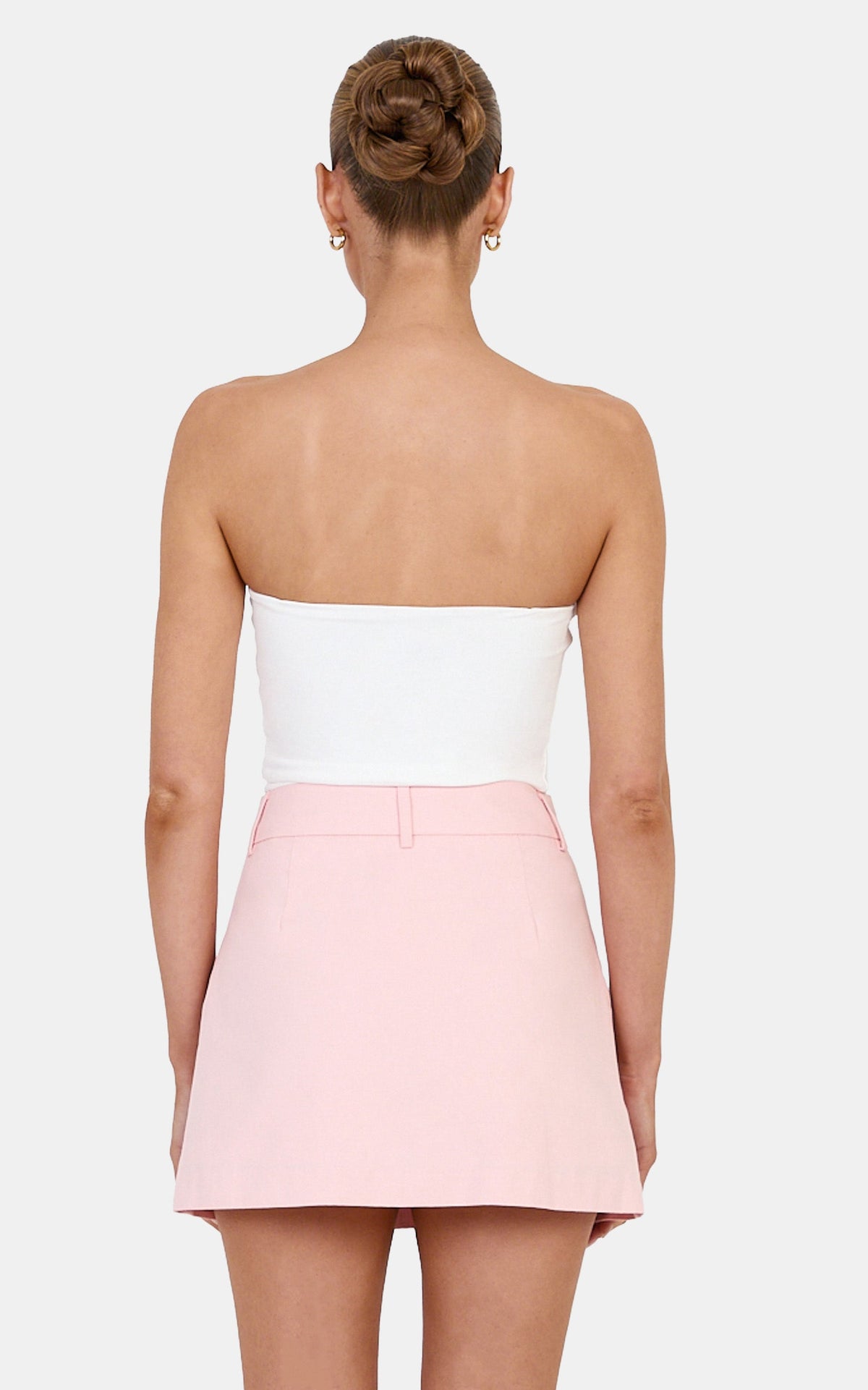 Virginia Skort - Mid Waisted Tailored Skort in Baby Pink