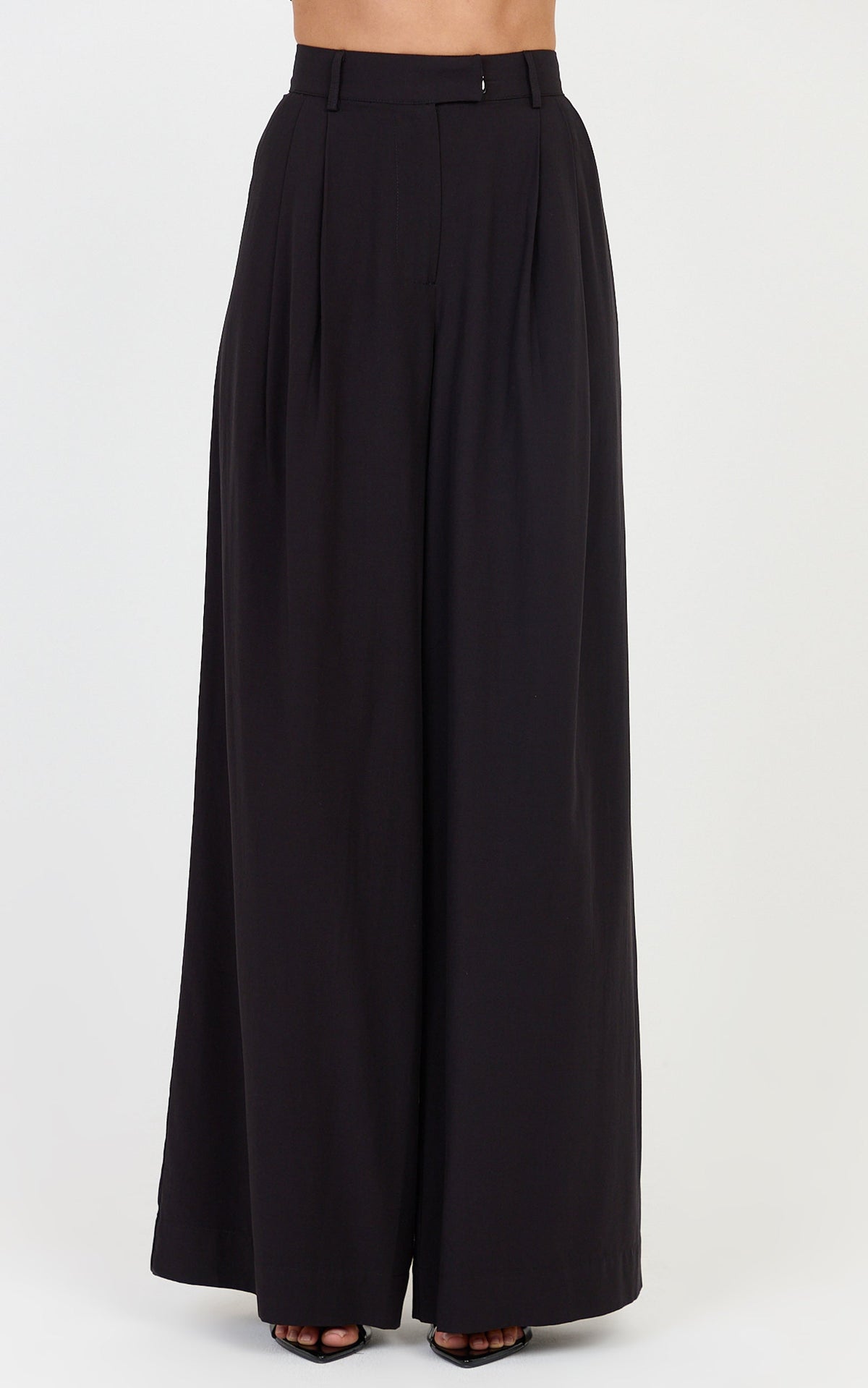 Josephine Pants - High Waist Wide Leg Pants in Black