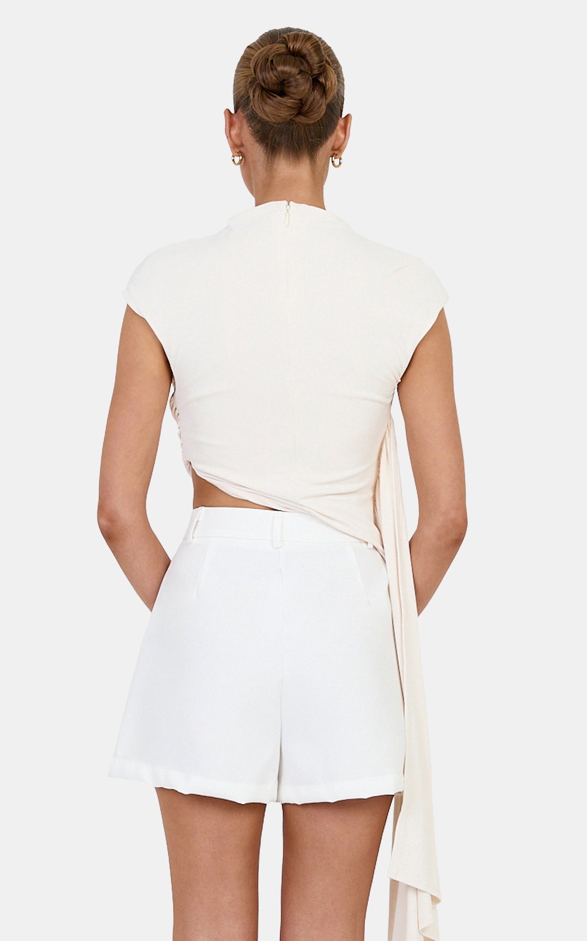 Victoria Shorts - Tailored A Line Shorts in Off-White