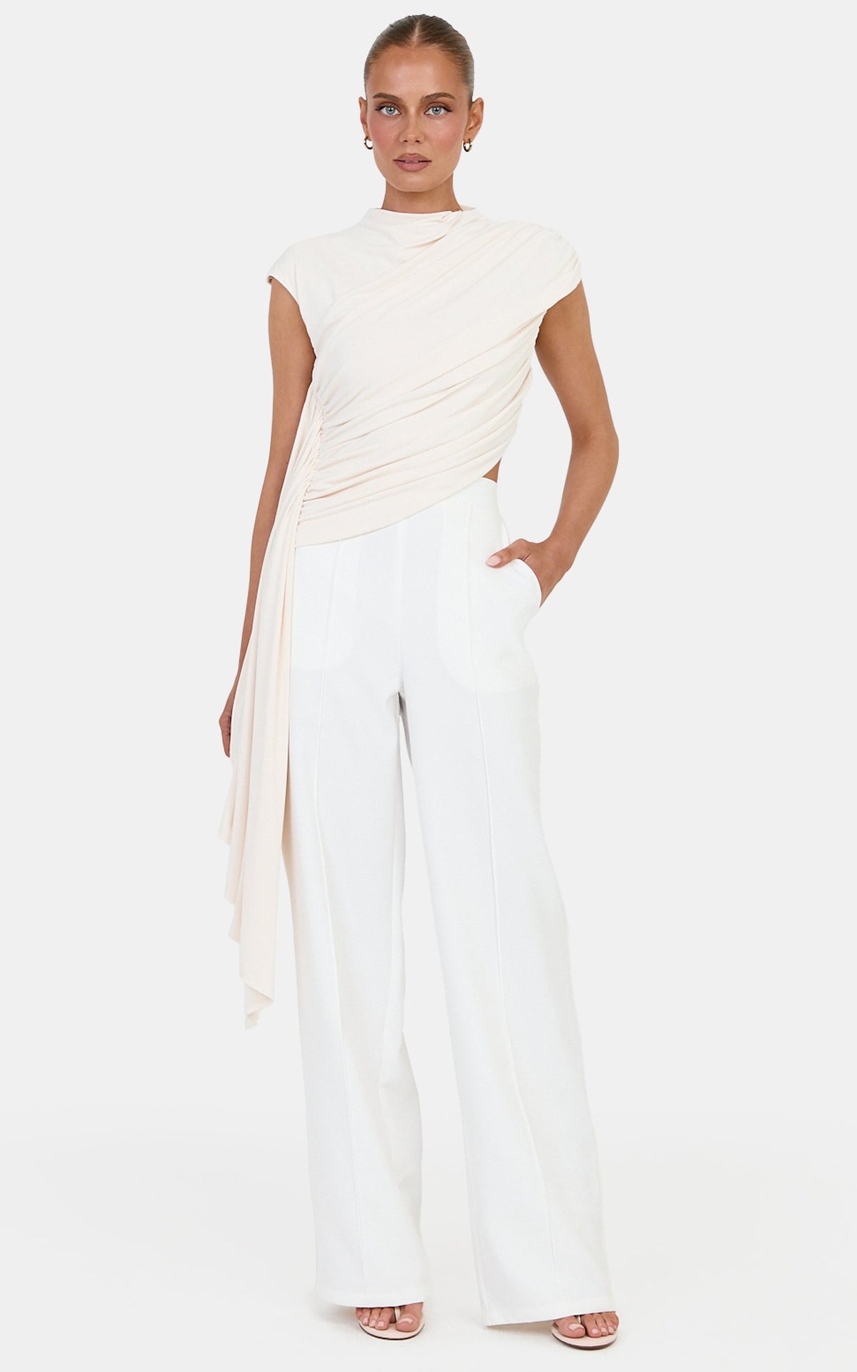 Victoria Pants - Relaxed Tailored Pants in Off White