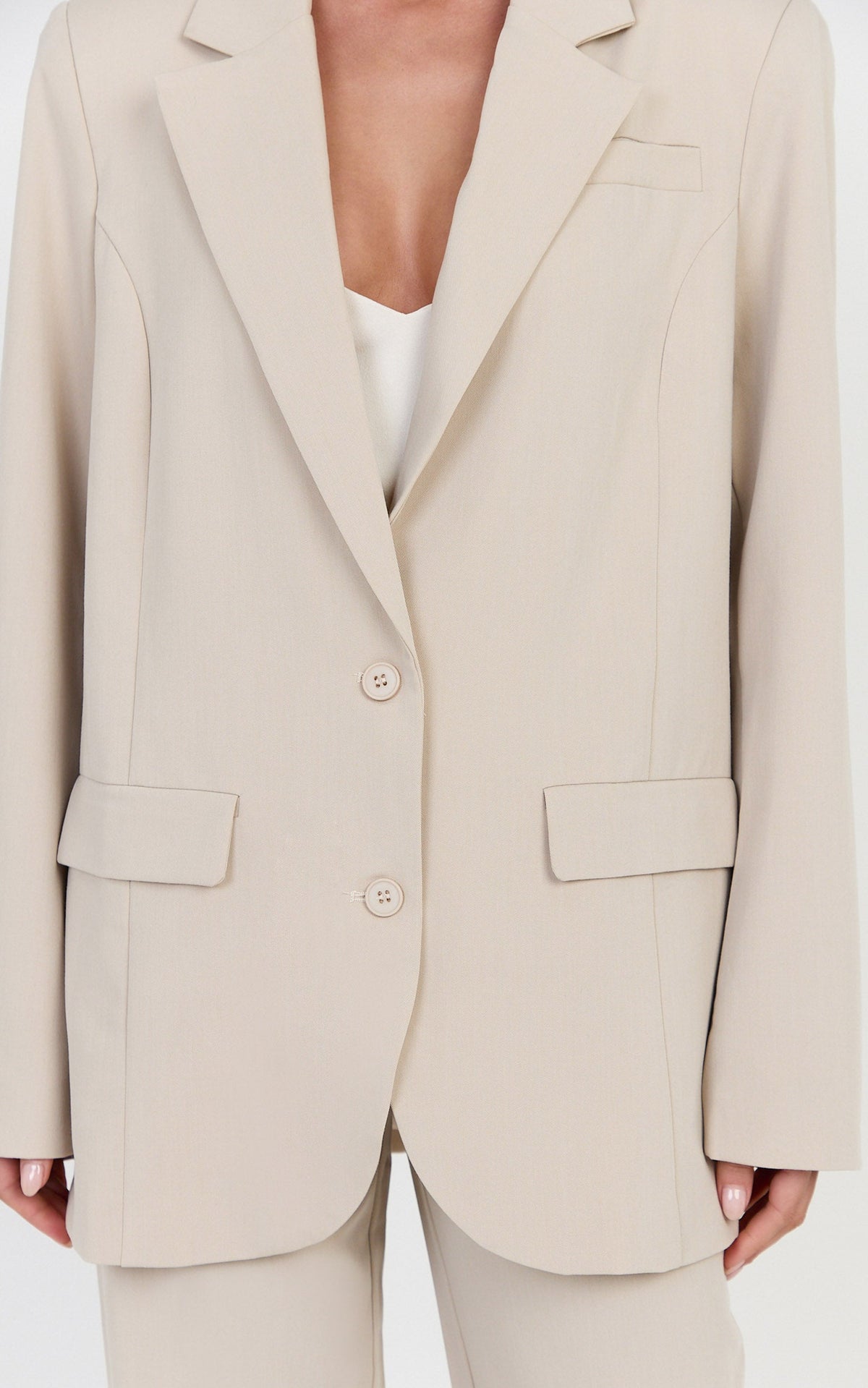 Lorcan Blazer - Oversized Boyfriend Fit Blazer in Stone