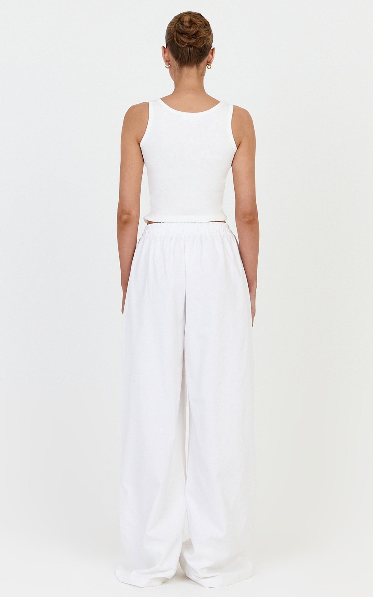 Vivienne Pants - Linen Blend Wide Leg Pants in Ivory