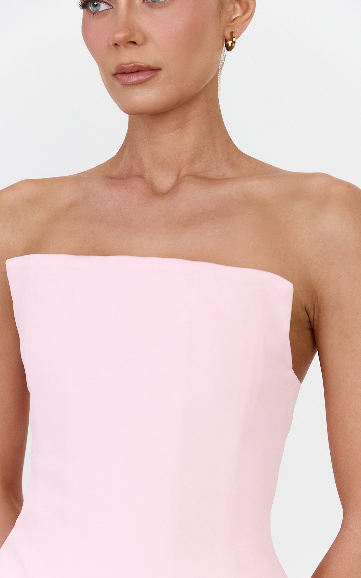 Gigi Top - Strapless Square Neck Corset Top in Baby Pink