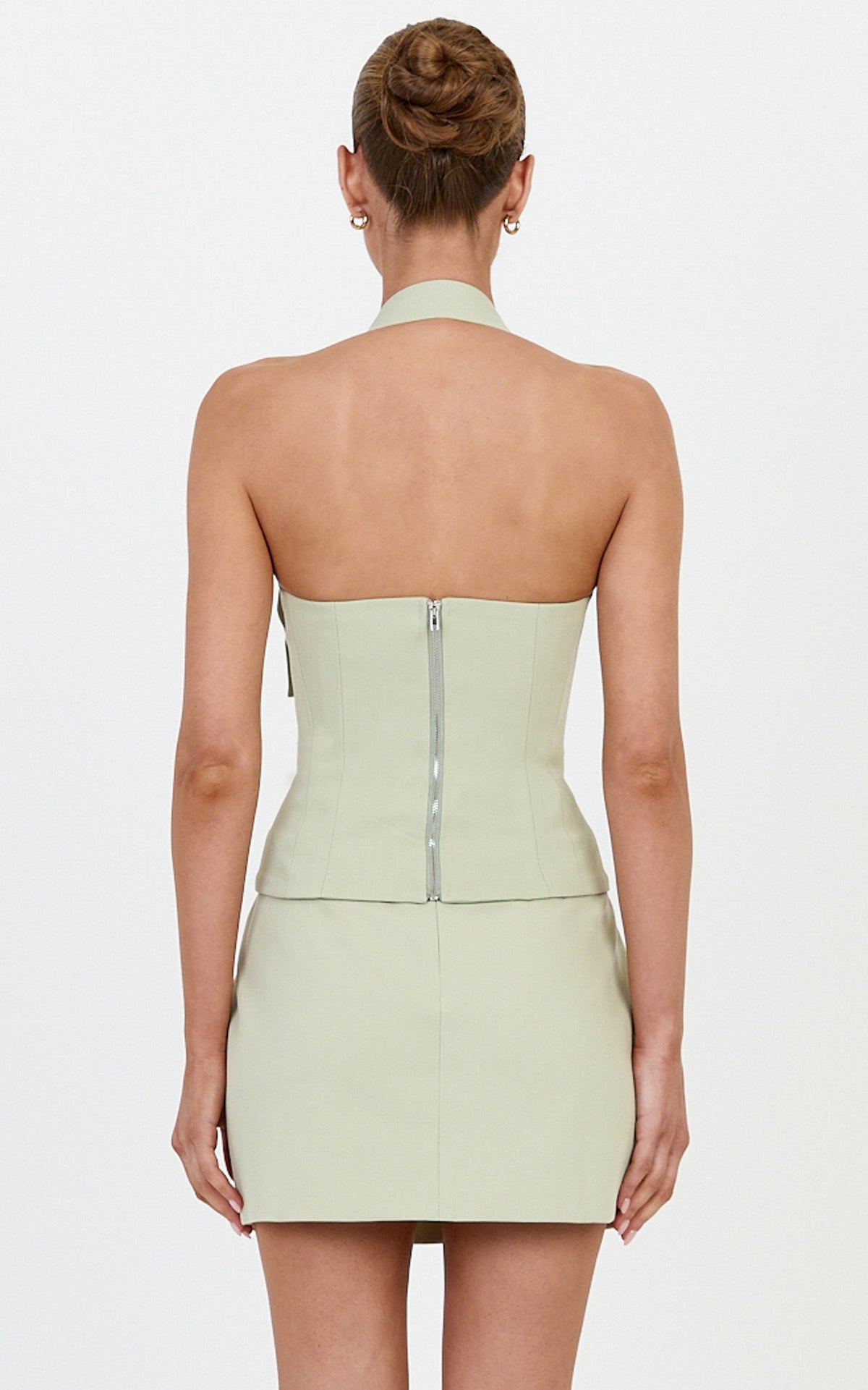 Tyler Top - Adjustable Halter Fitted Top in Sage