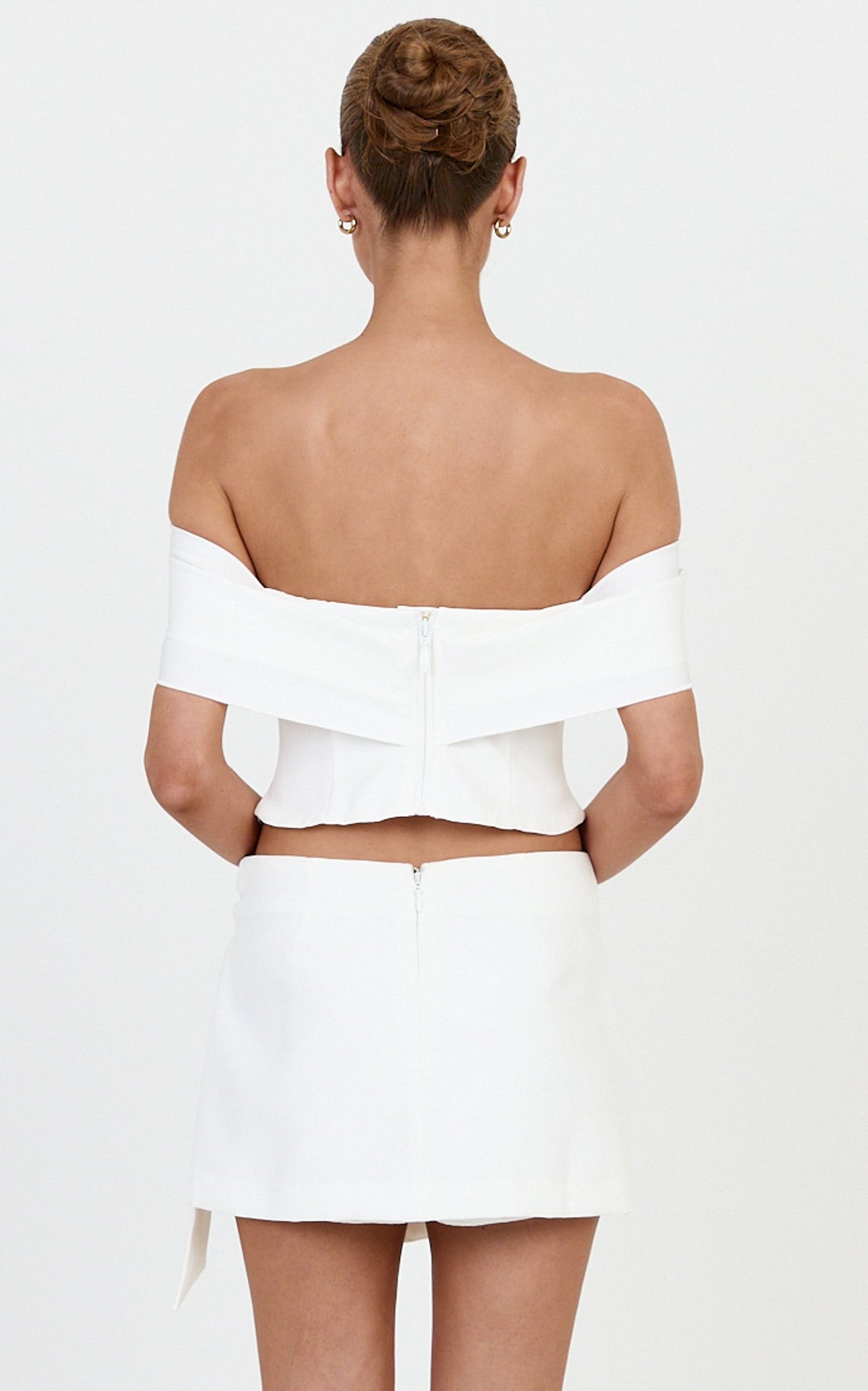 Sabrina Mini Skort - Side Tie Wrap Skort in Off White