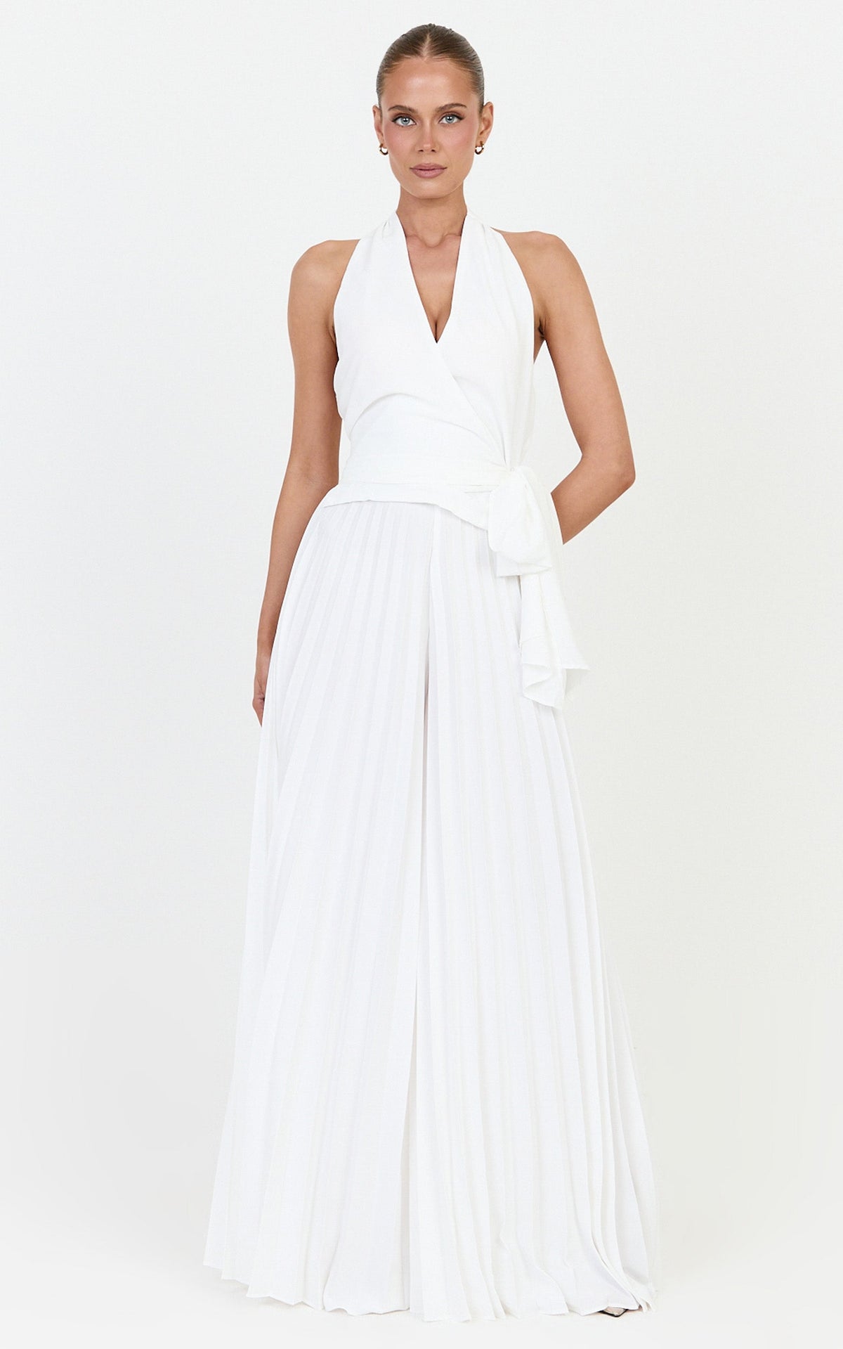 Valentina Pants - Pleated Wide Legged Pants in Off White