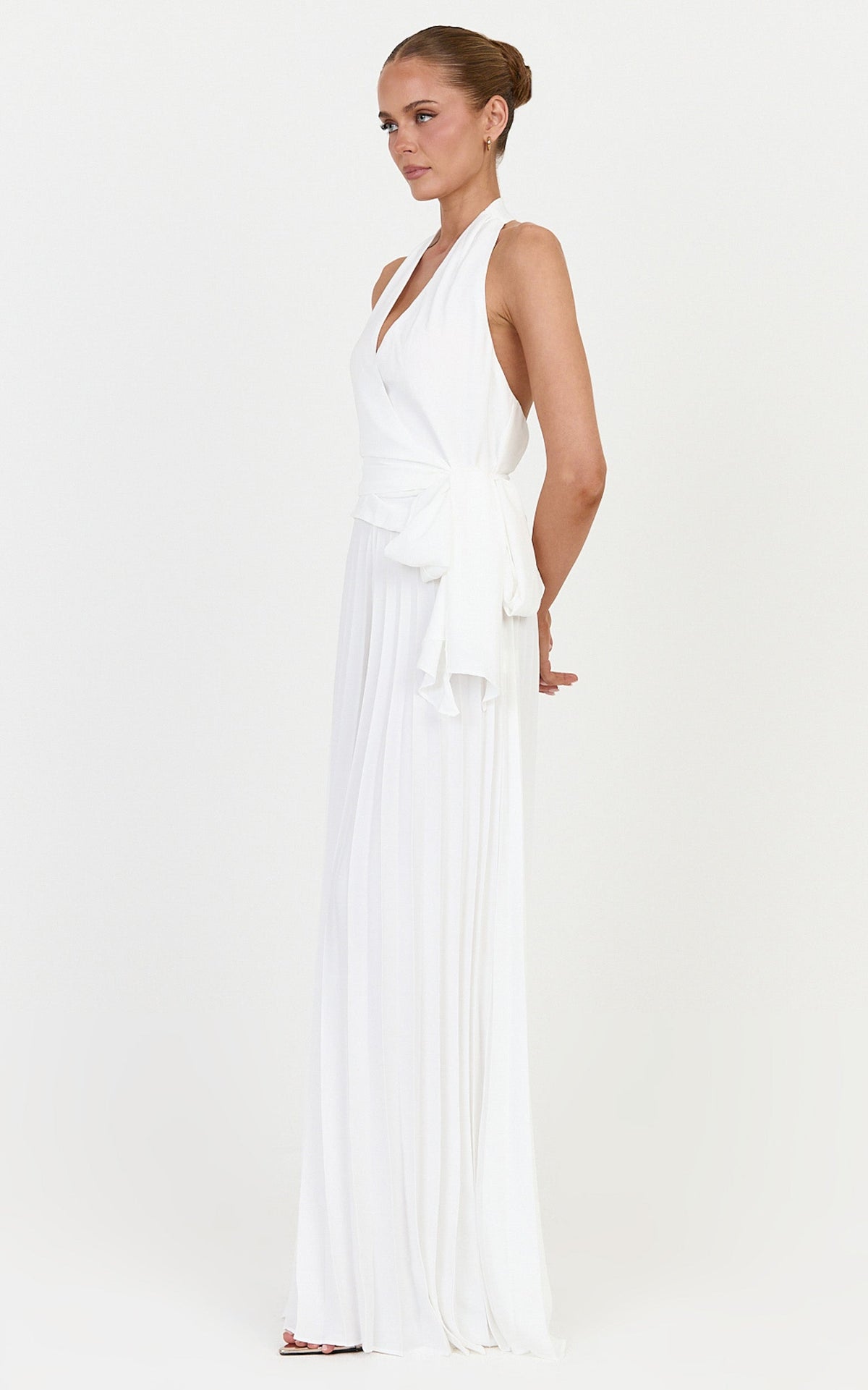 Valentina Pants - Pleated Wide Legged Pants in Off White