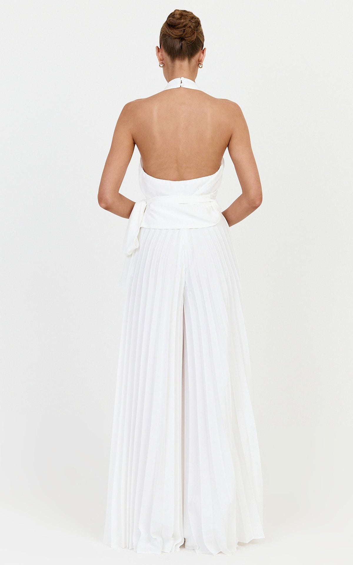 Valentina Pants - Pleated Wide Legged Pants in Off White