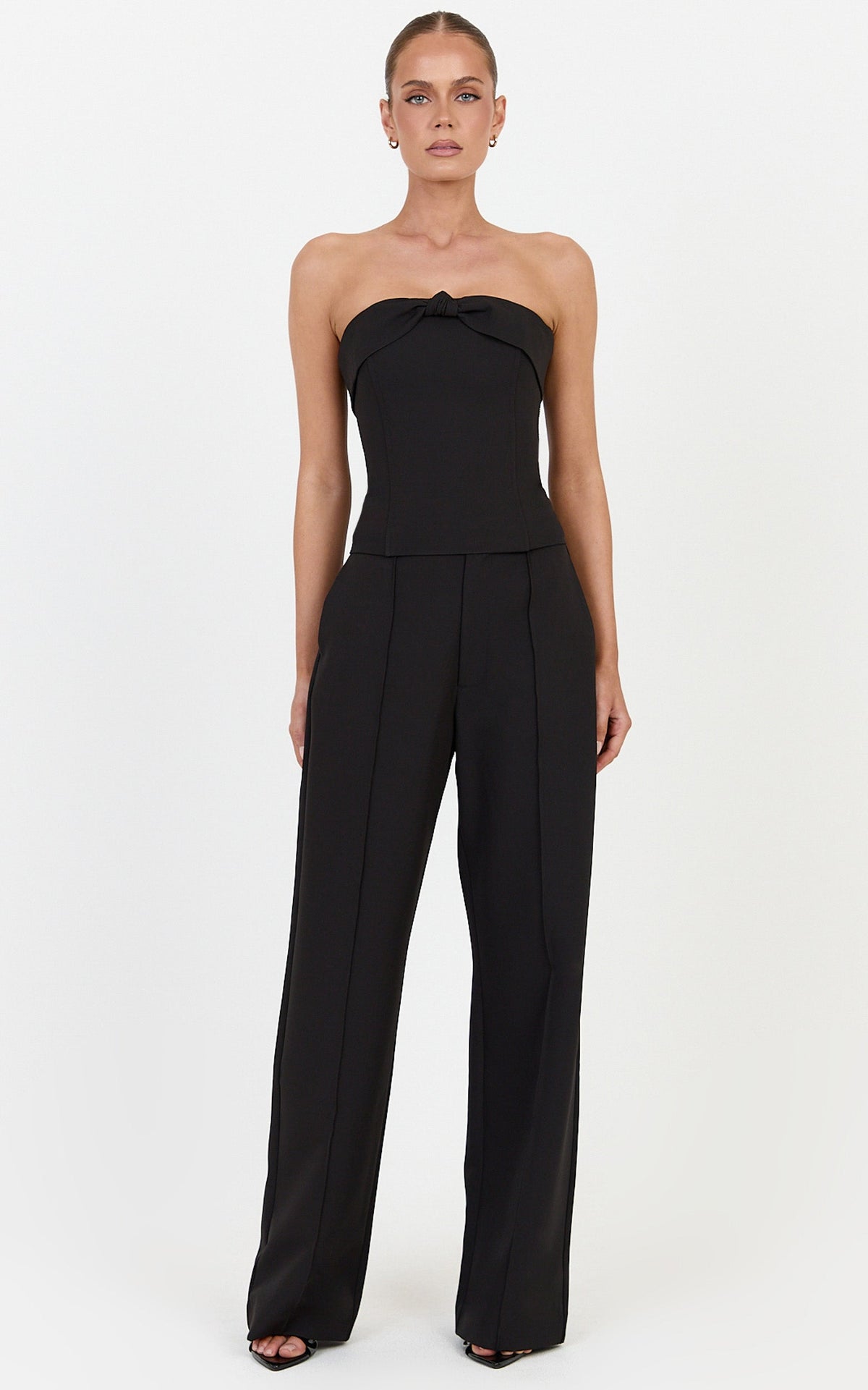 Rosalind Pants - Wide Leg Tailored Pants in Black