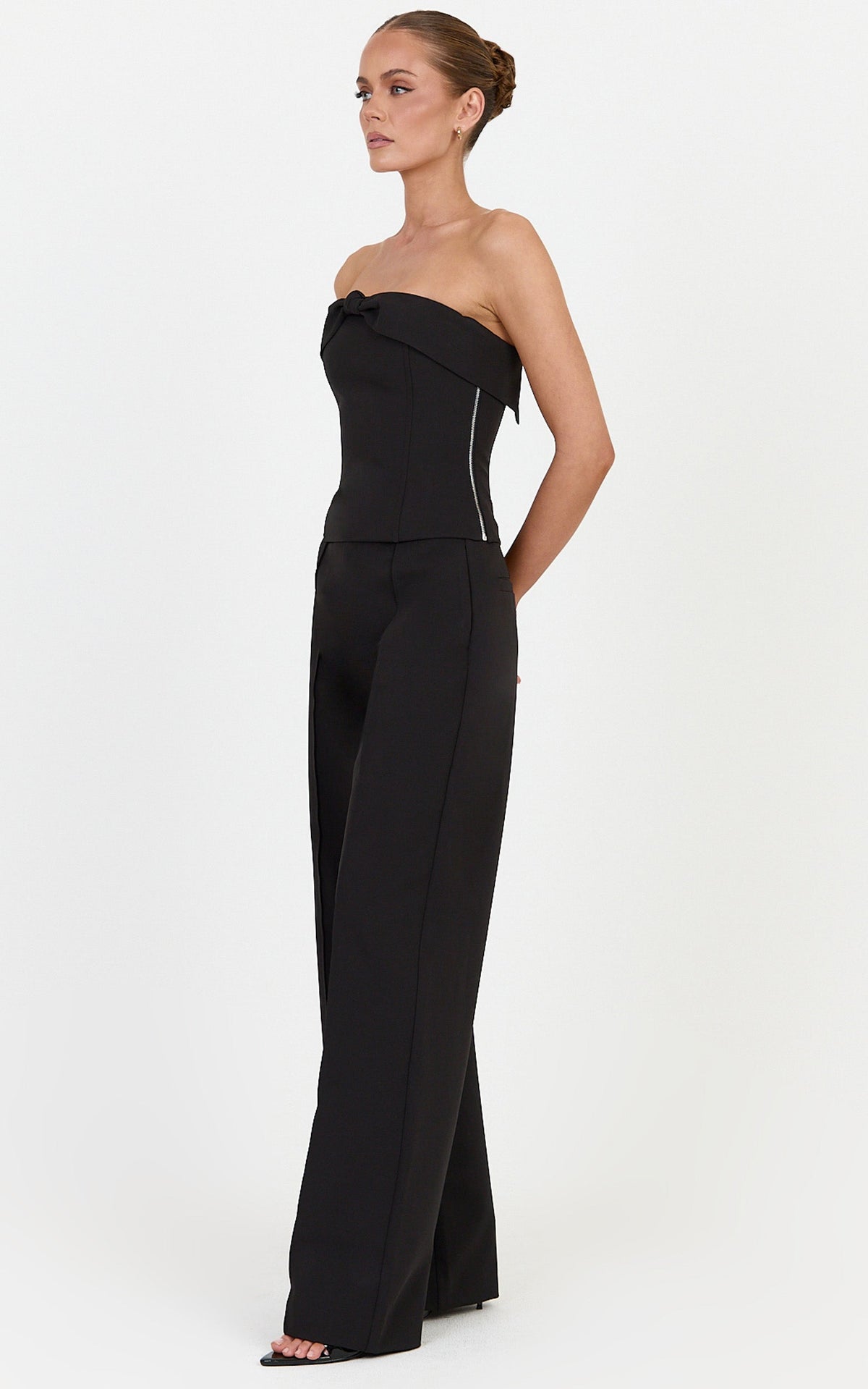 Rosalind Pants - Wide Leg Tailored Pants in Black