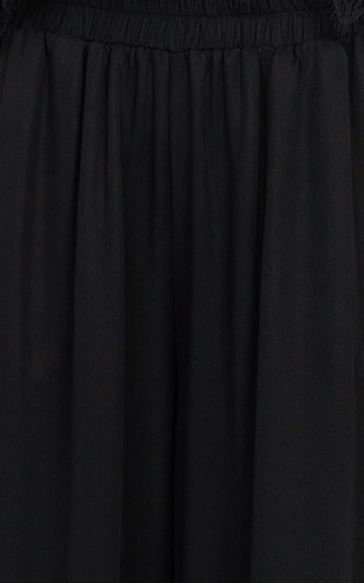 Cardi Pants - High Waist Elastic Wide Leg Pants in Black