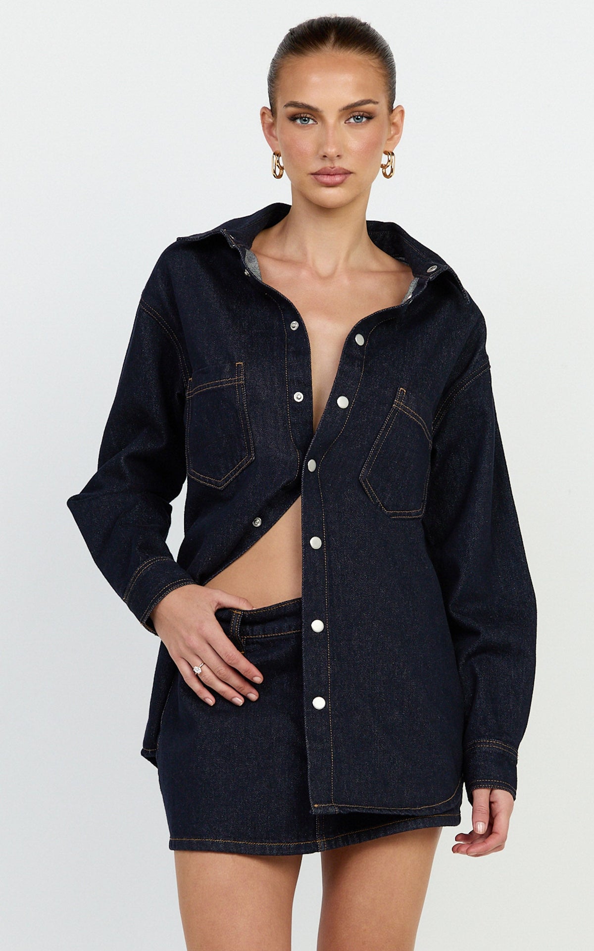 Faharra Shirt - Recycled Cotton Denim Shirt in Raw