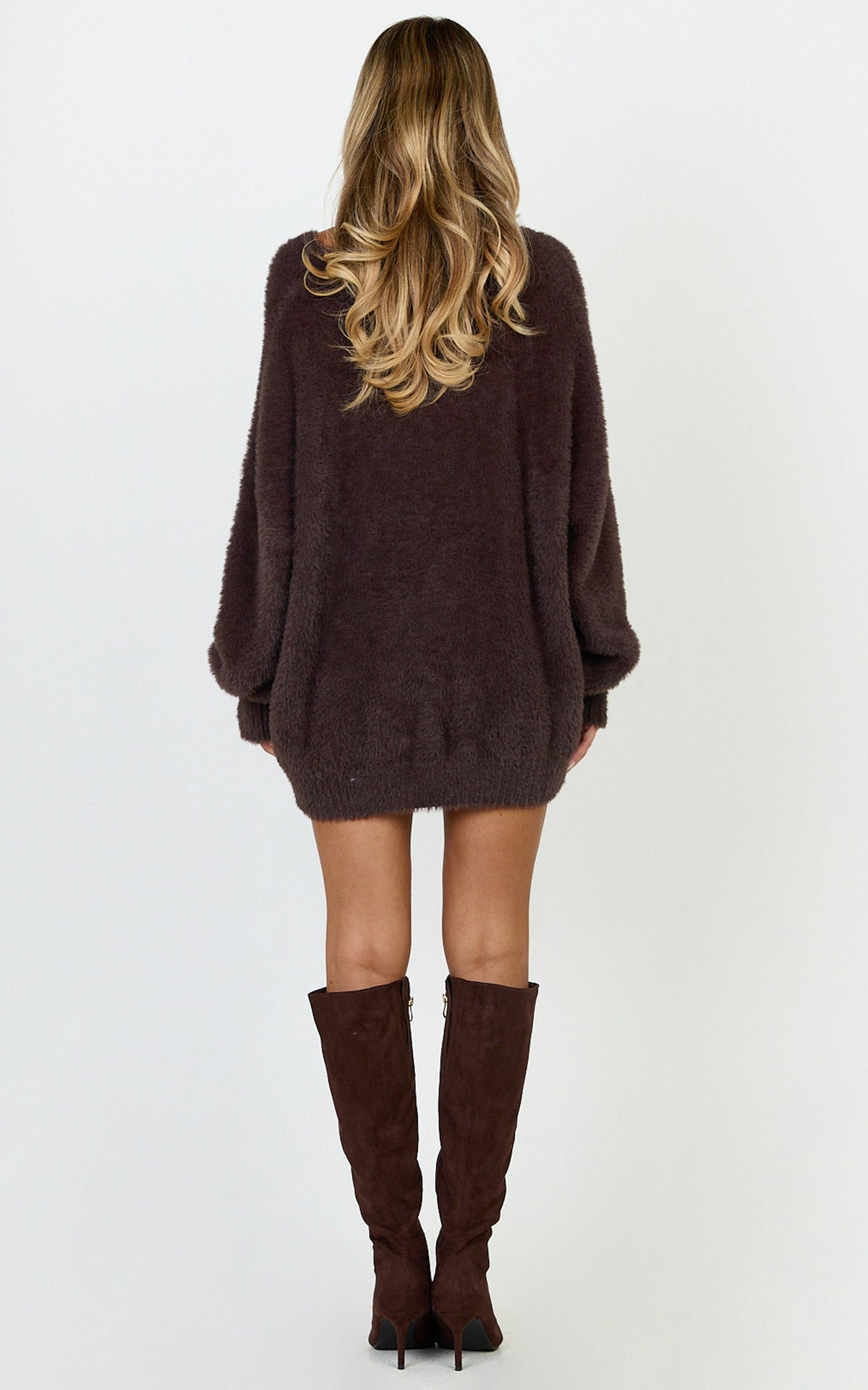 Emilia Jumper - Oversized Fluffy Knit Jumper in Chocolate