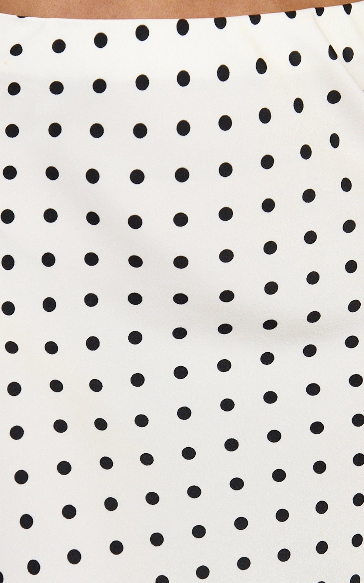 Amari Maxi Skirt - High Waisted Bias Cut Skirt in Cream and Black Polka