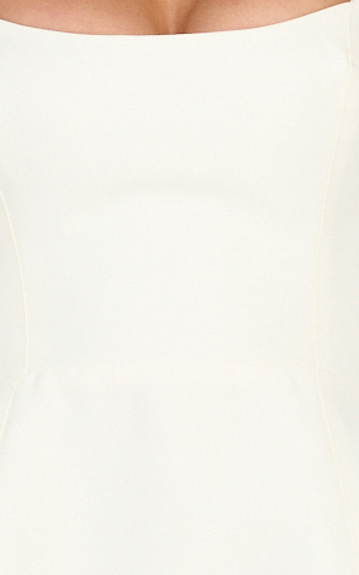 Carolina Mini Dress - Scoop Neck Panel Bodice Dress in Off White