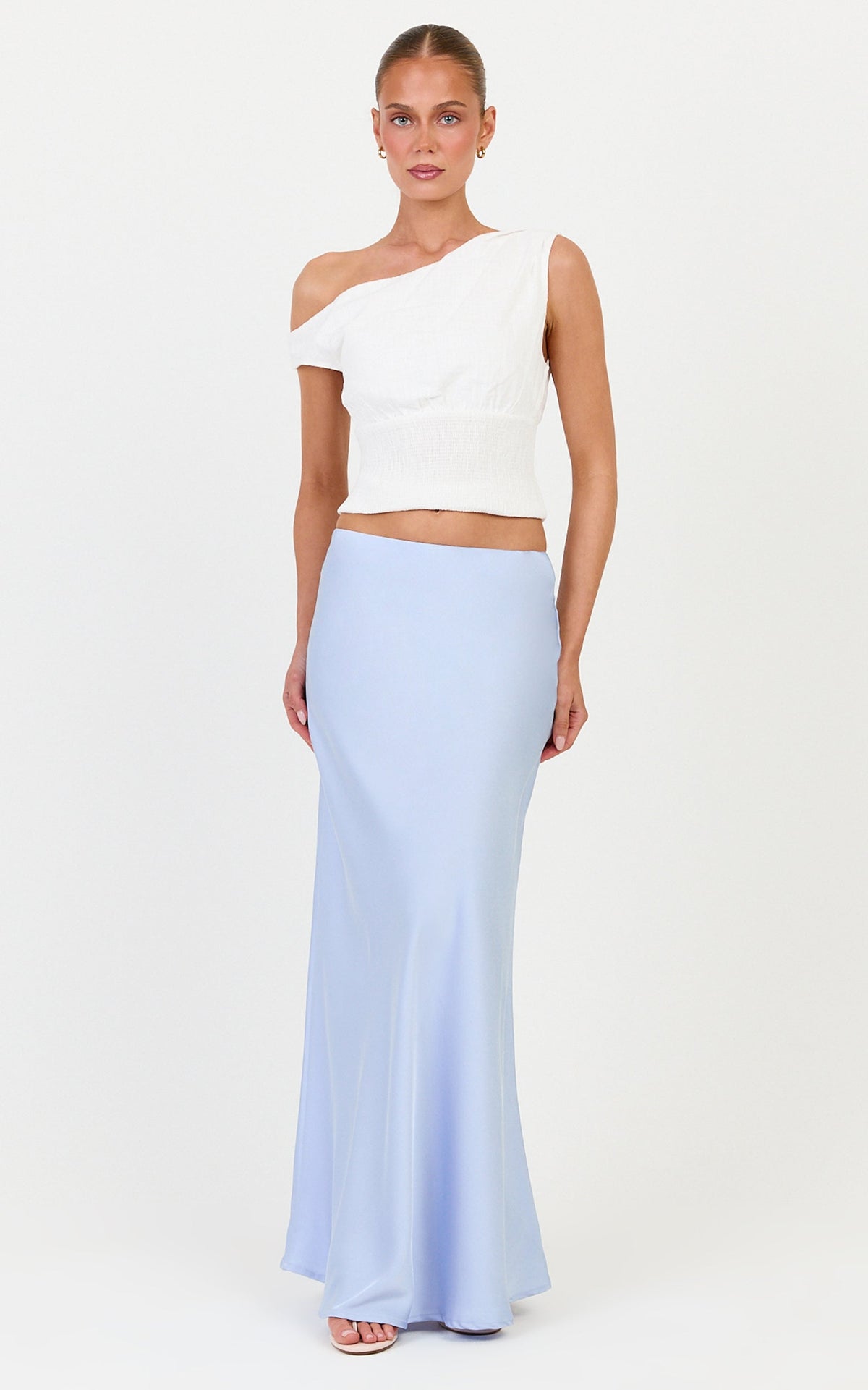 Juniper Top - Off Shoulder Smocked Waist Top in Off White