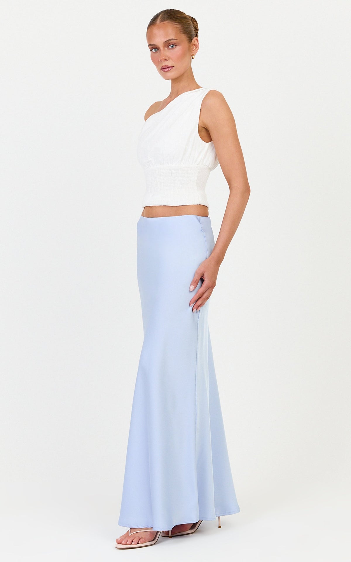 Juniper Top - Off Shoulder Smocked Waist Top in Off White