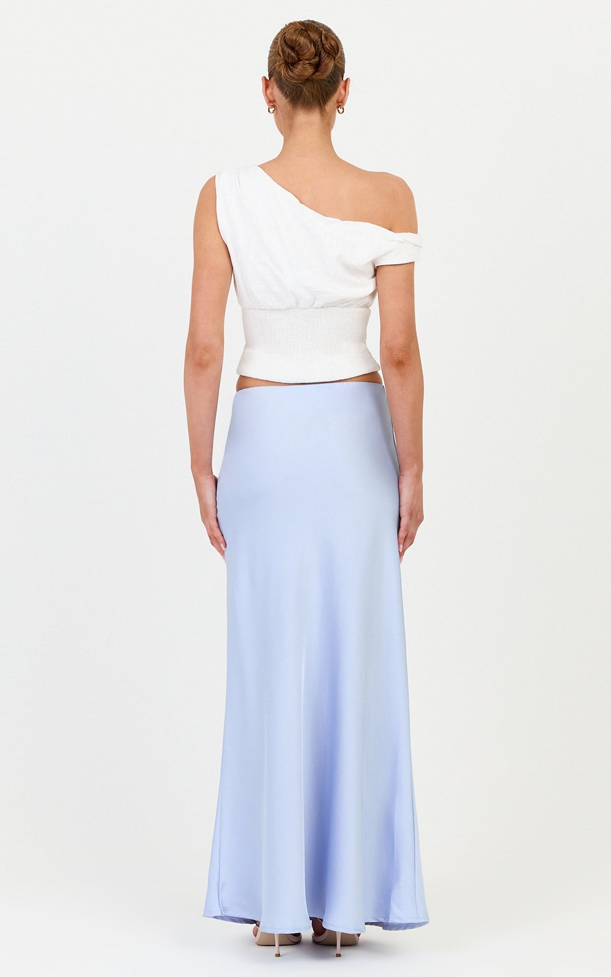 Juniper Top - Off Shoulder Smocked Waist Top in Off White