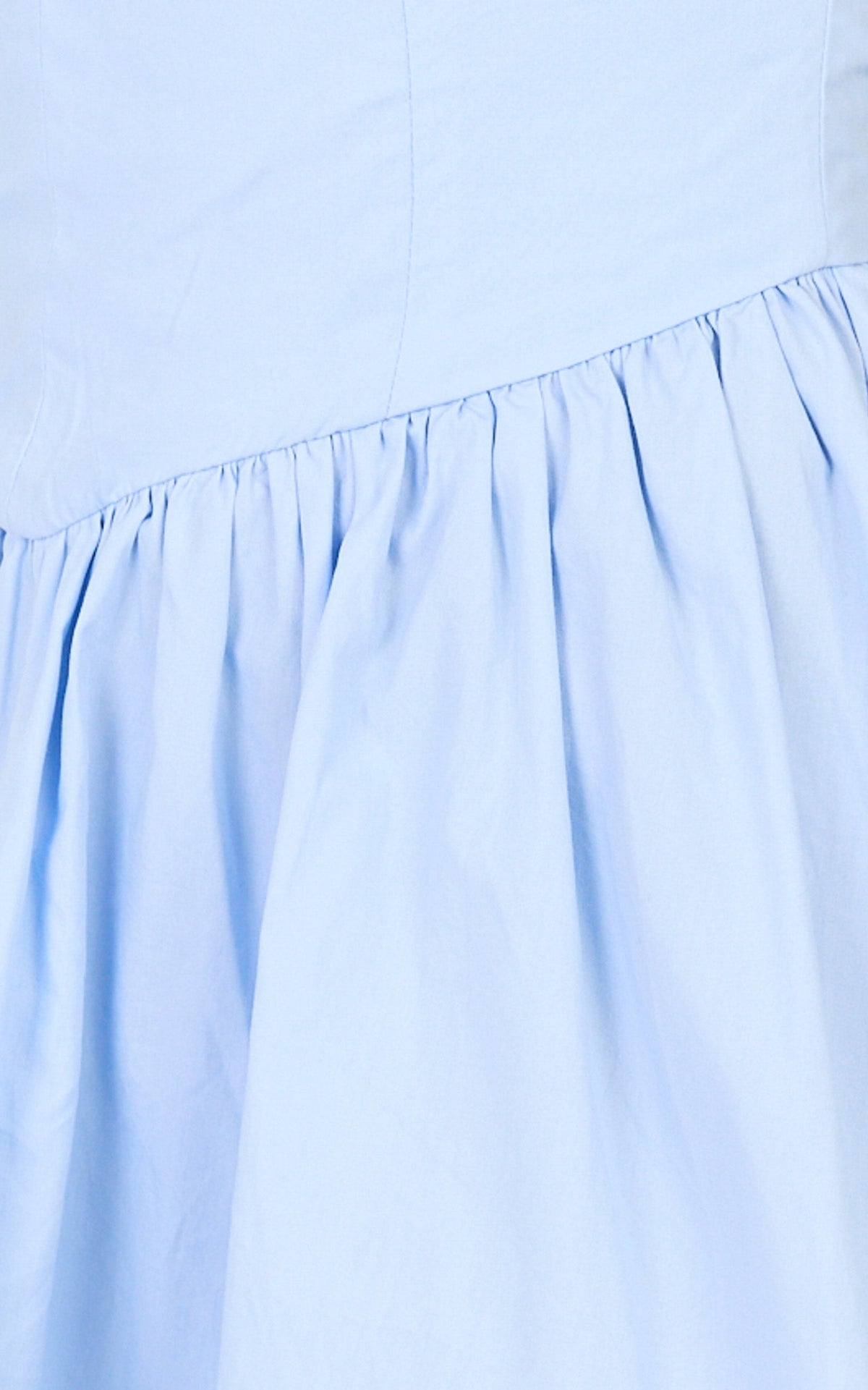 Lacey Mini Dress - Off Shoulder Gathered Waist Dress in Blue