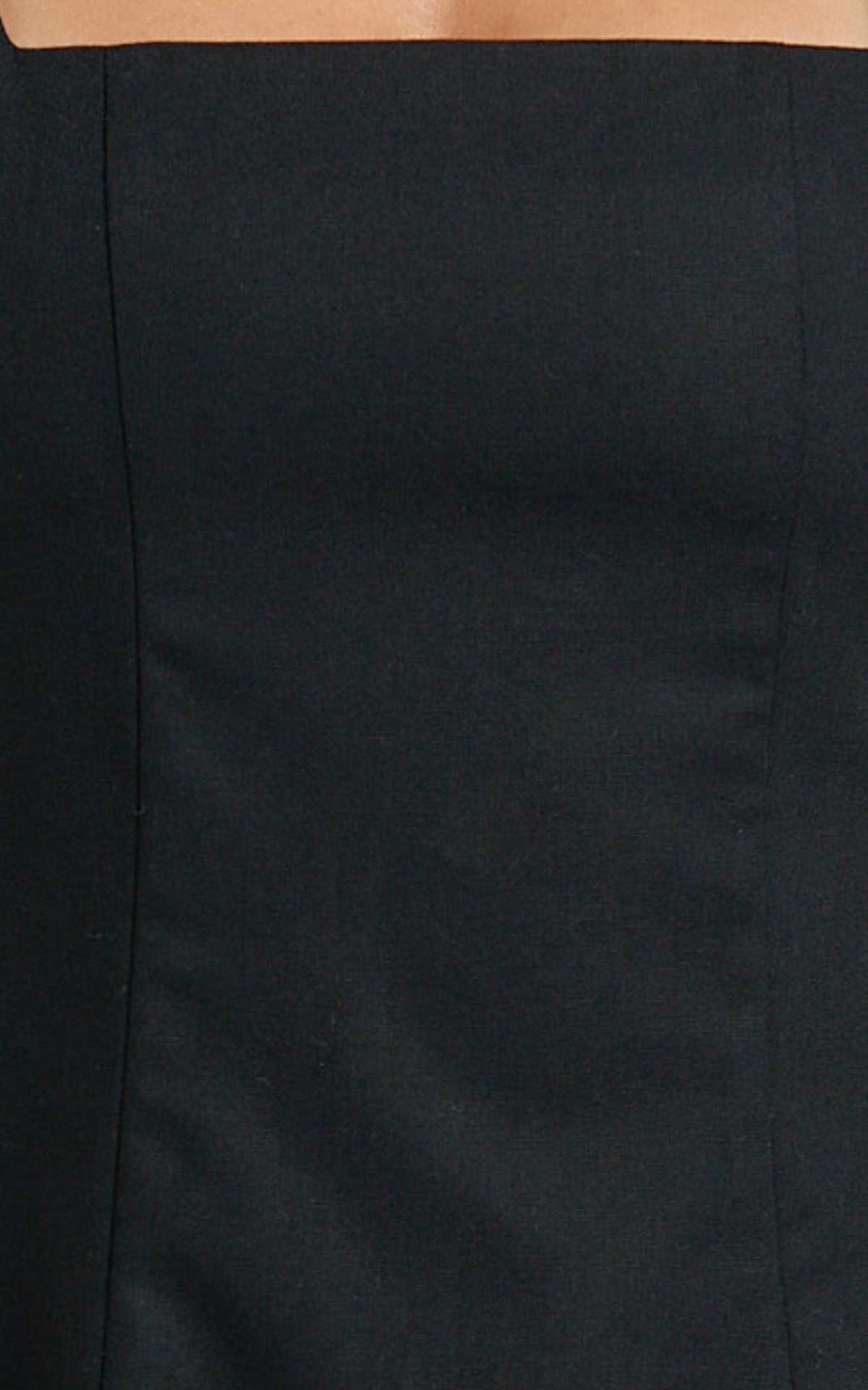 Adiana Mini Dress - Linen Square Neck Shirred Back A Line Dress in Black