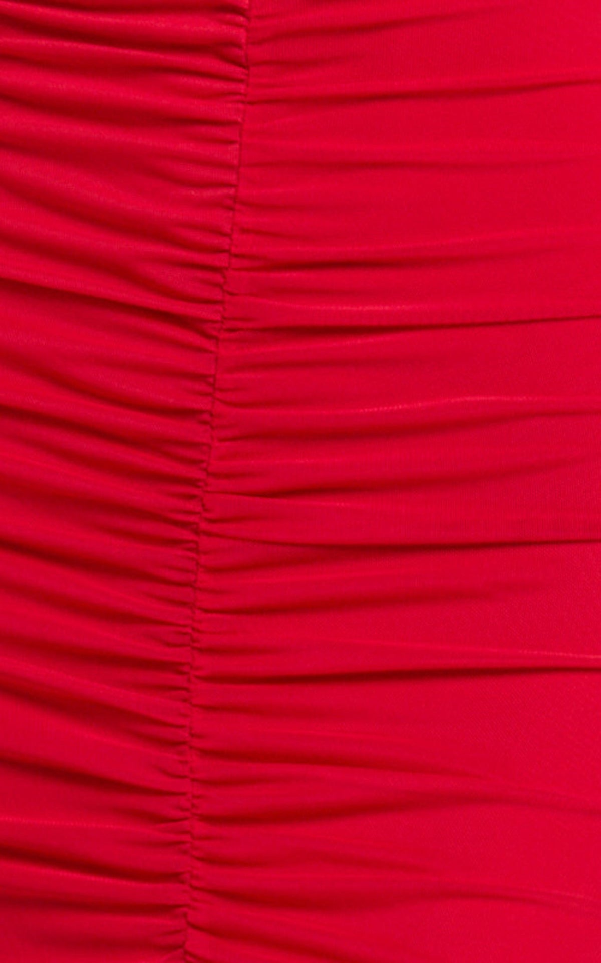 Alanna Maxi Dress - Off Shoulder Ruched Mesh Dress in Red