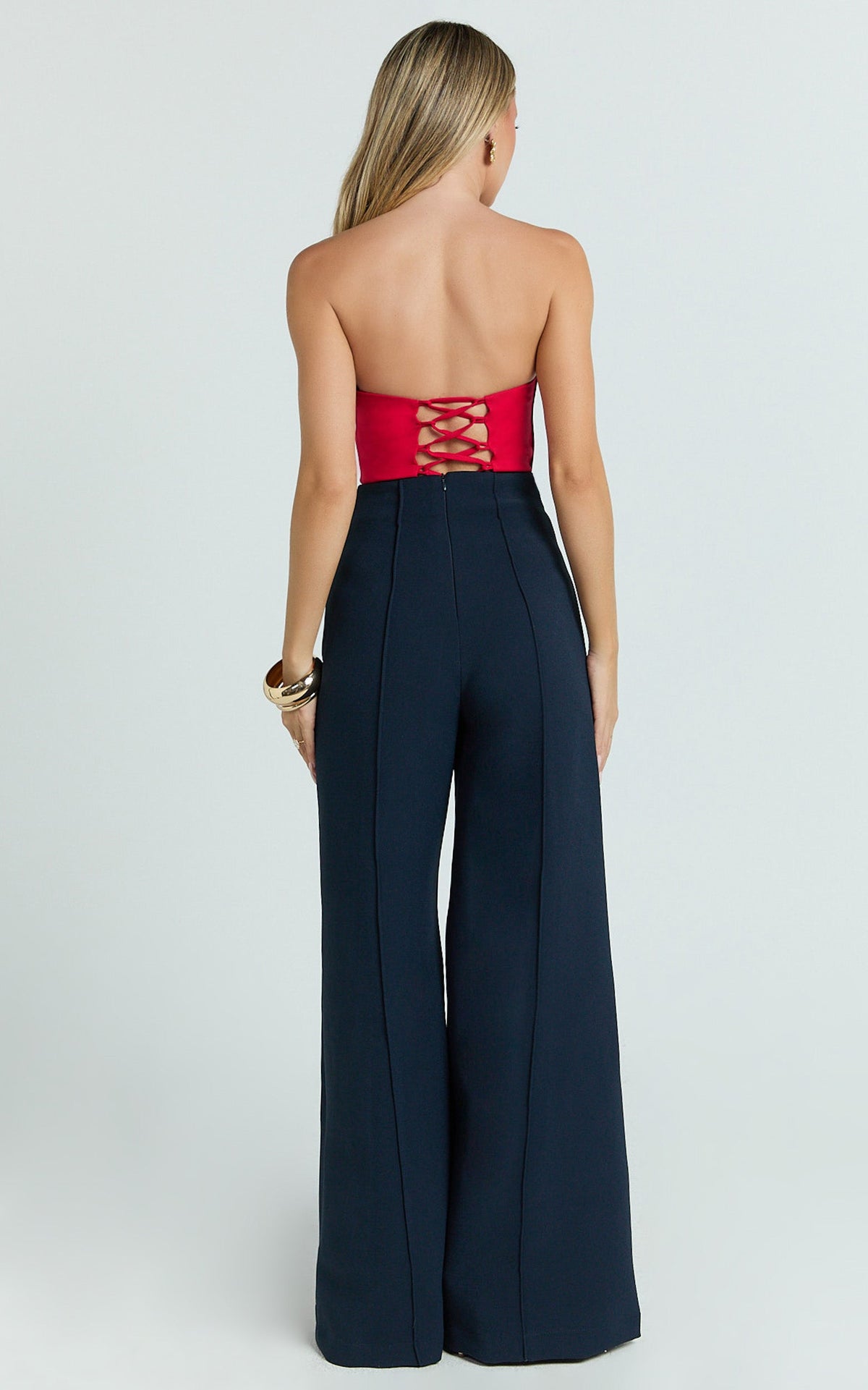 Brigitte Bodysuit - Sweetheart Paneled Bodysuit in Red