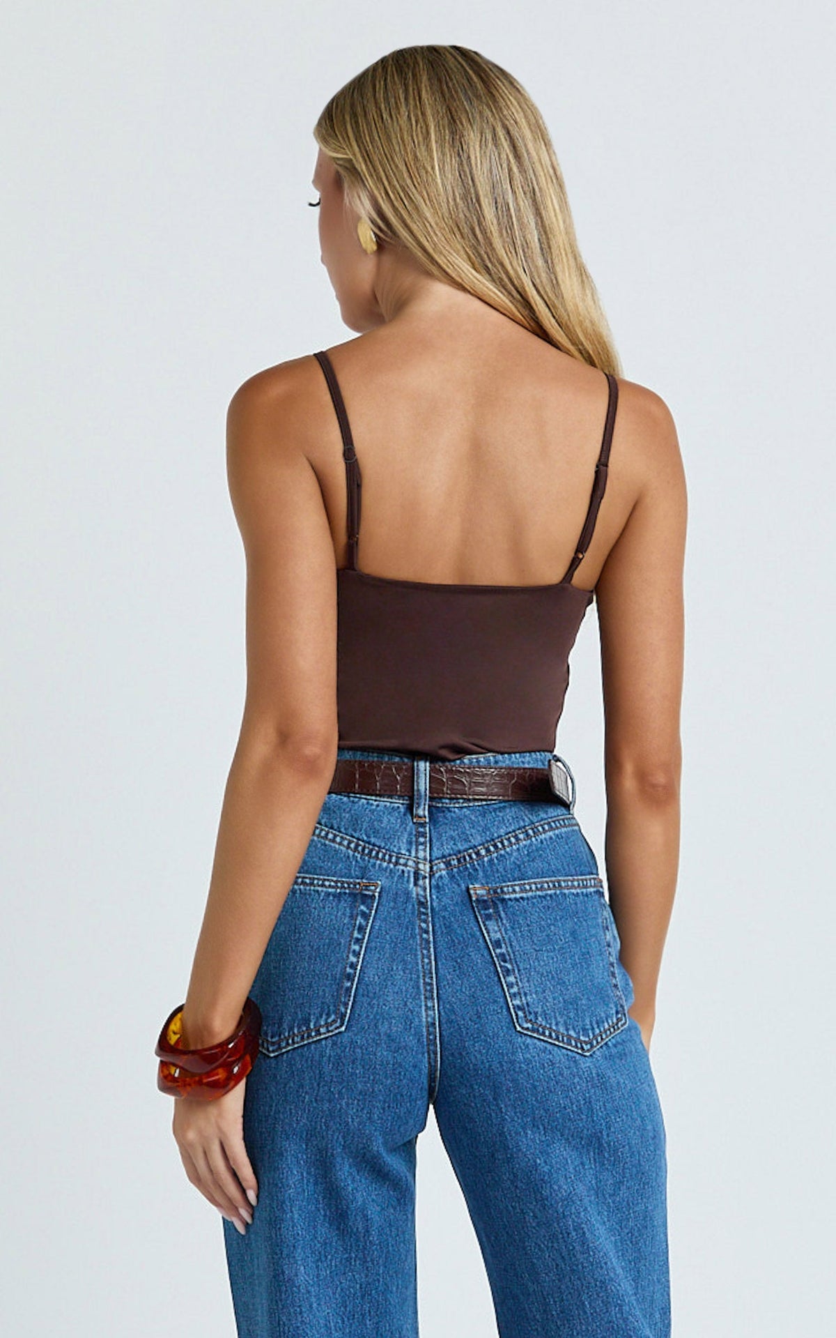 Cady Top - Scoop Neck Top in Chocolate