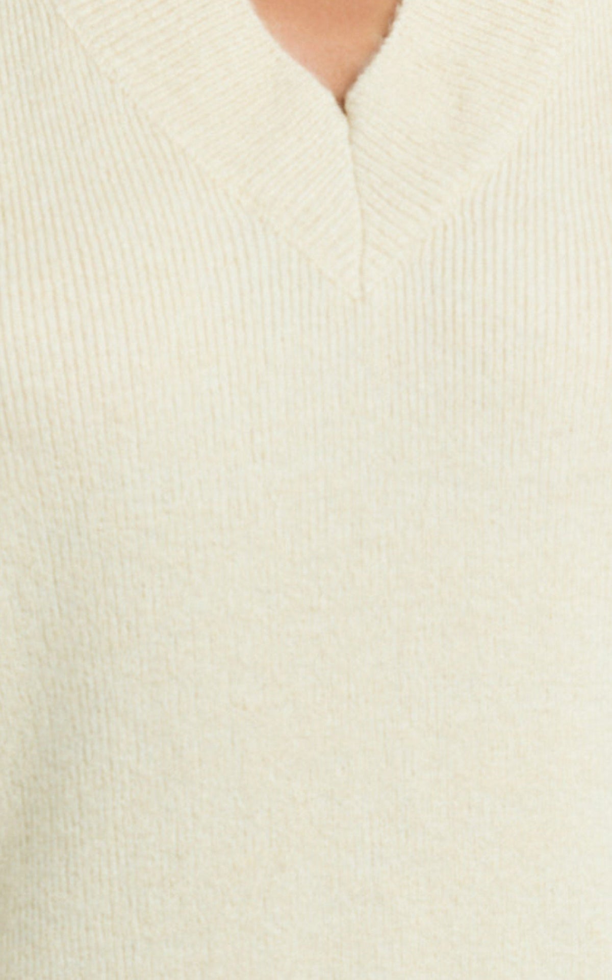 Chenelle Top - Sleeveless Knit Sweater Vest in Stone