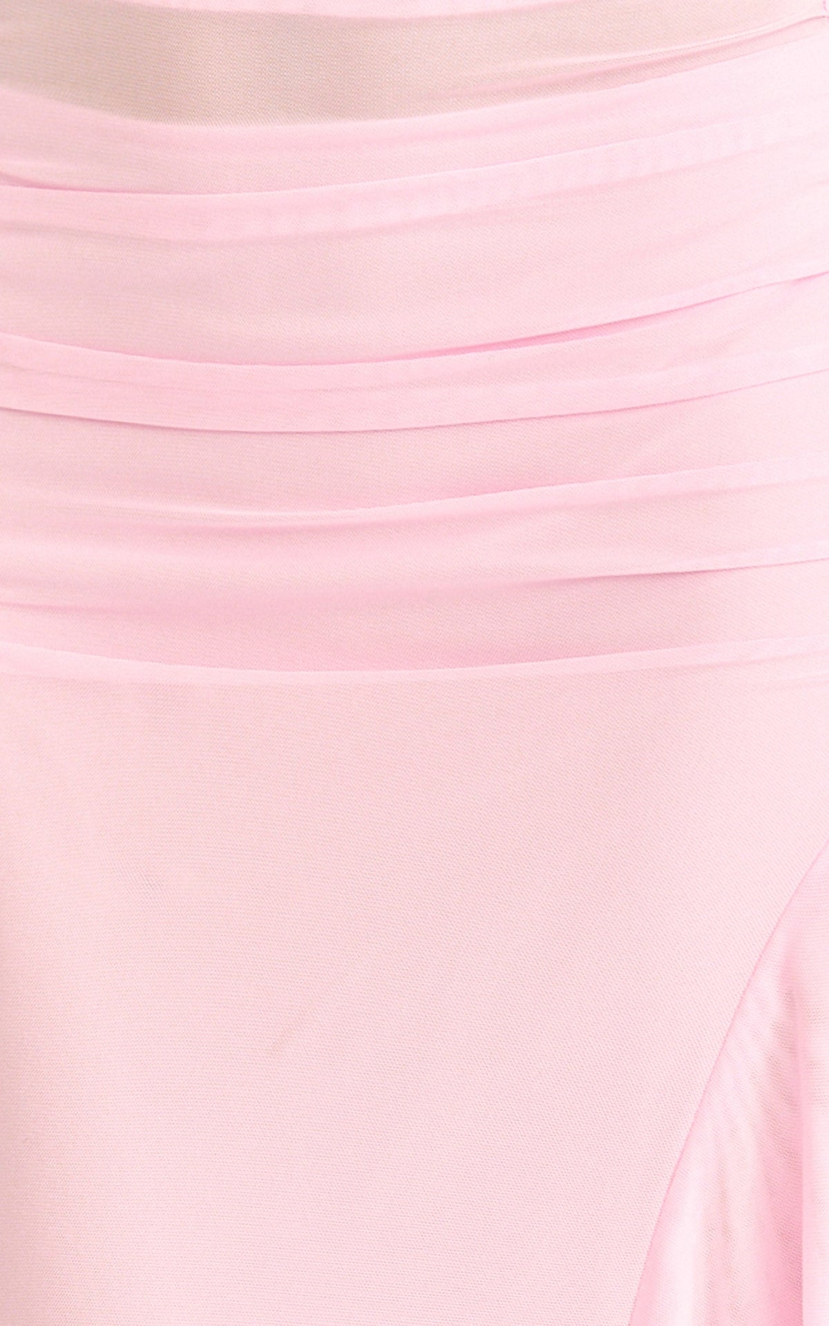 Almarie Midi Dress - Halter Neck Mesh Dress in Pink