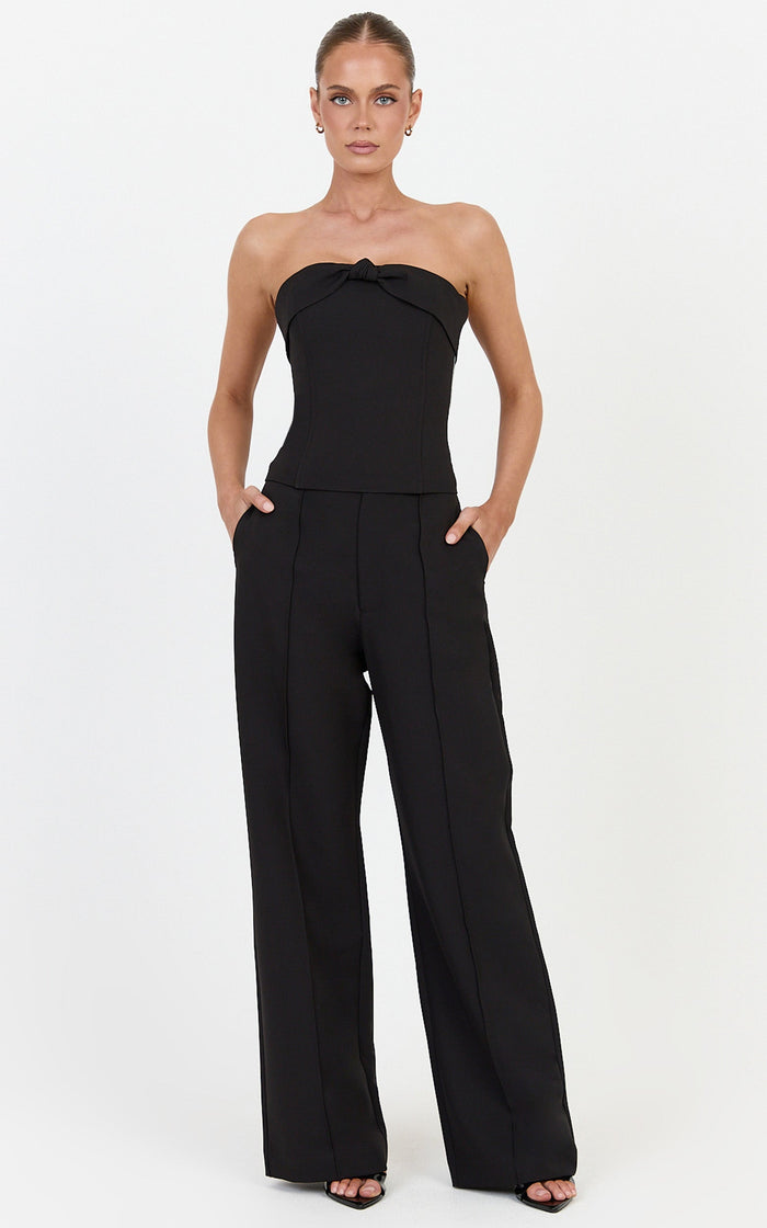 Rosalind Pants - Wide Leg Tailored Pants in Black