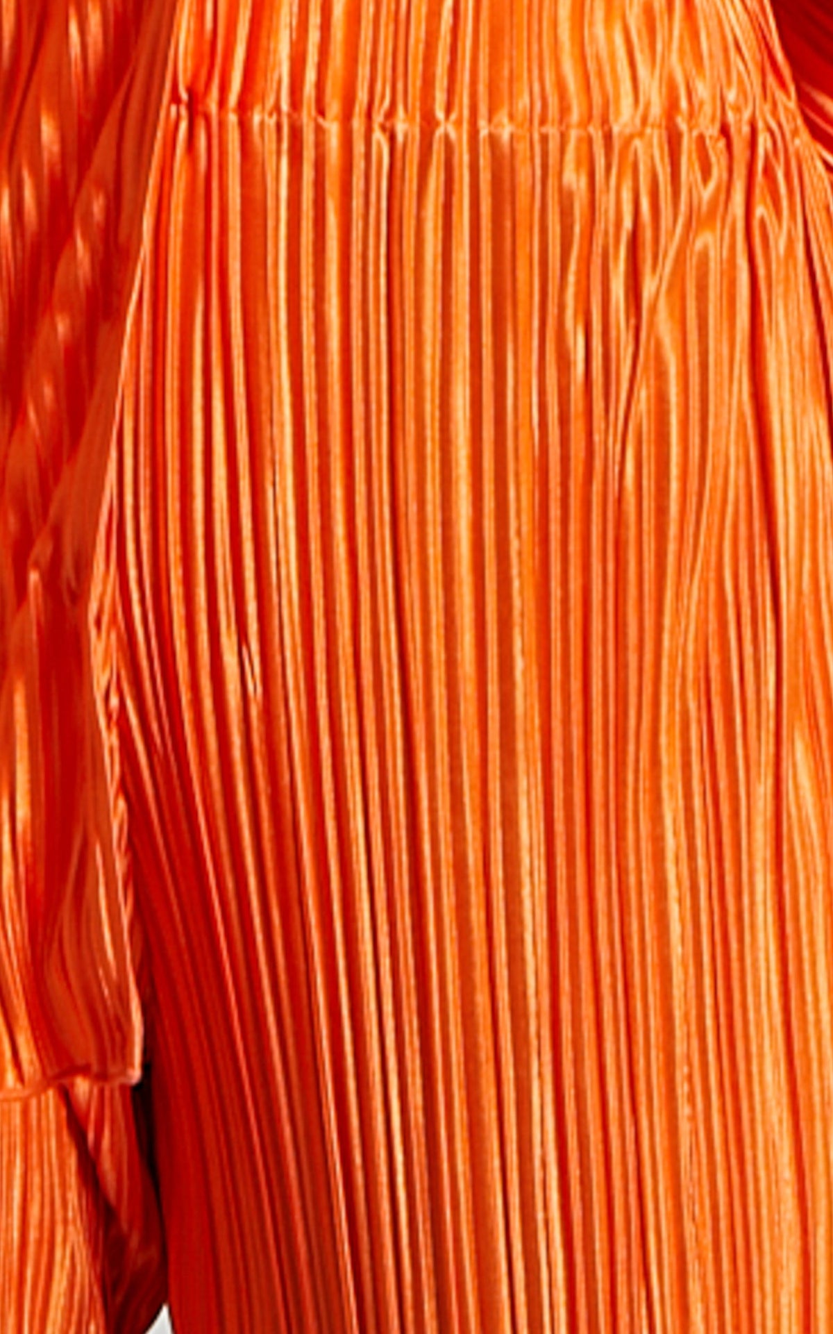 Beca Pants - High Waisted Plisse Flared Pants in Bright Orange