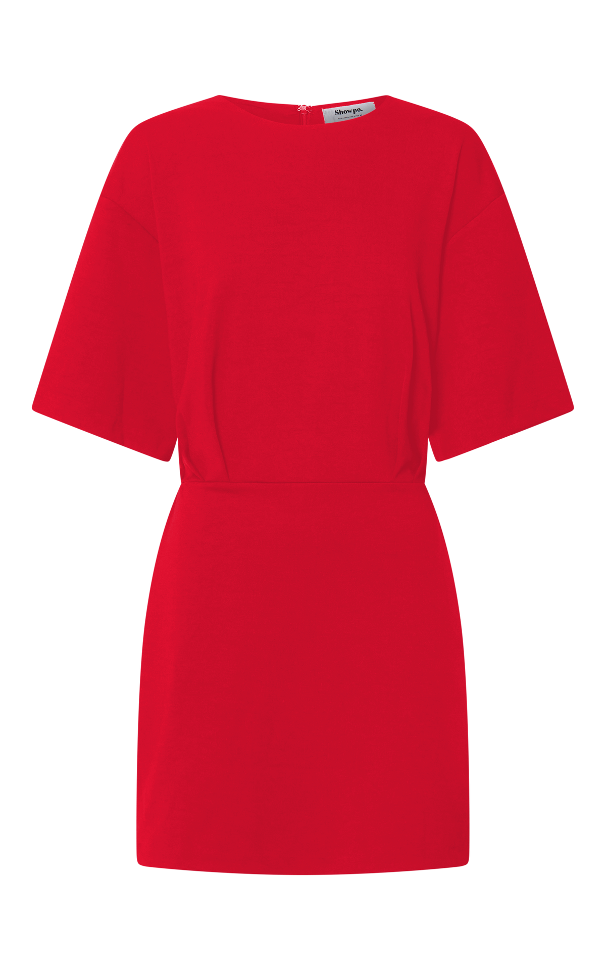 Karyna Mini Dress - Short Sleeve Boxy T-shirt Dress in Red