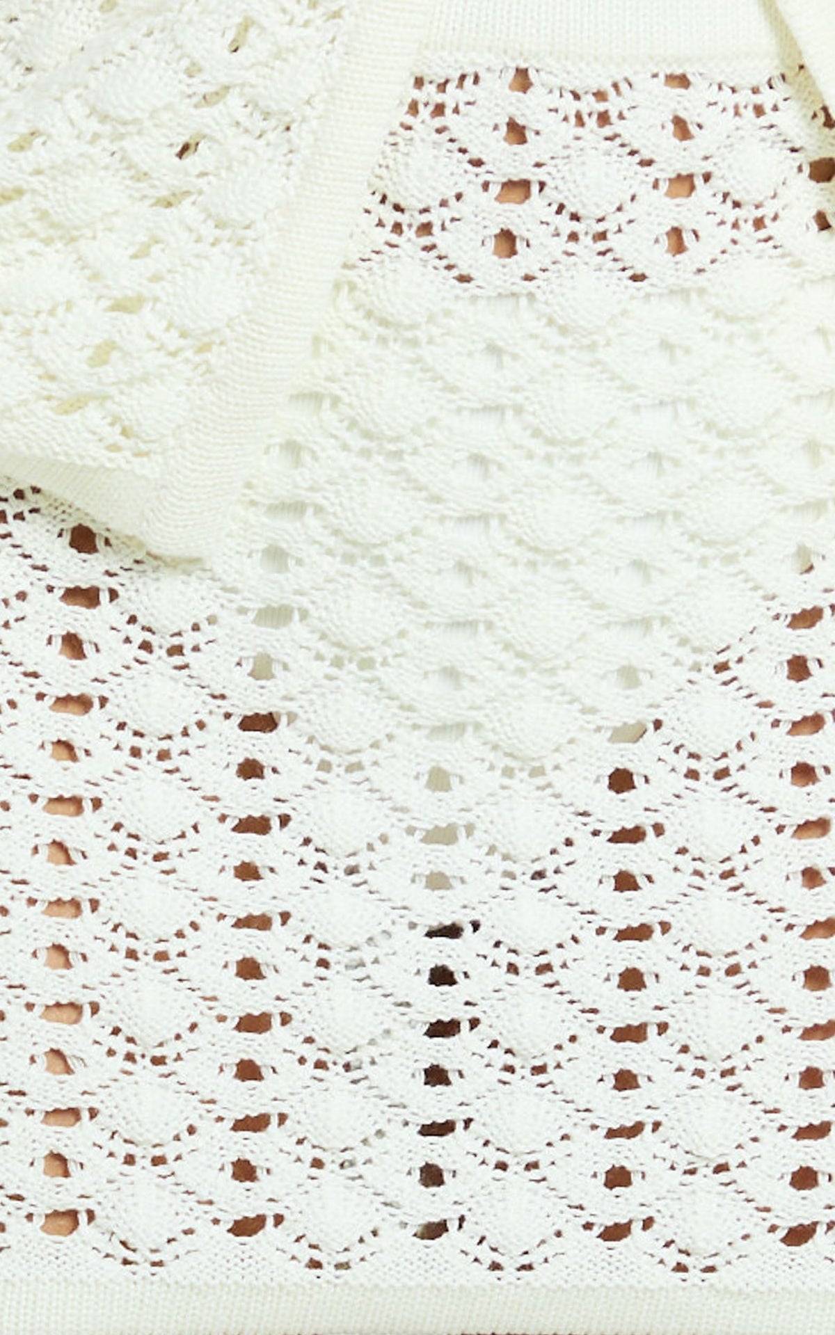 Henrietta Mini Skirt - Fitted Pointelle Knit Skirt in Off White
