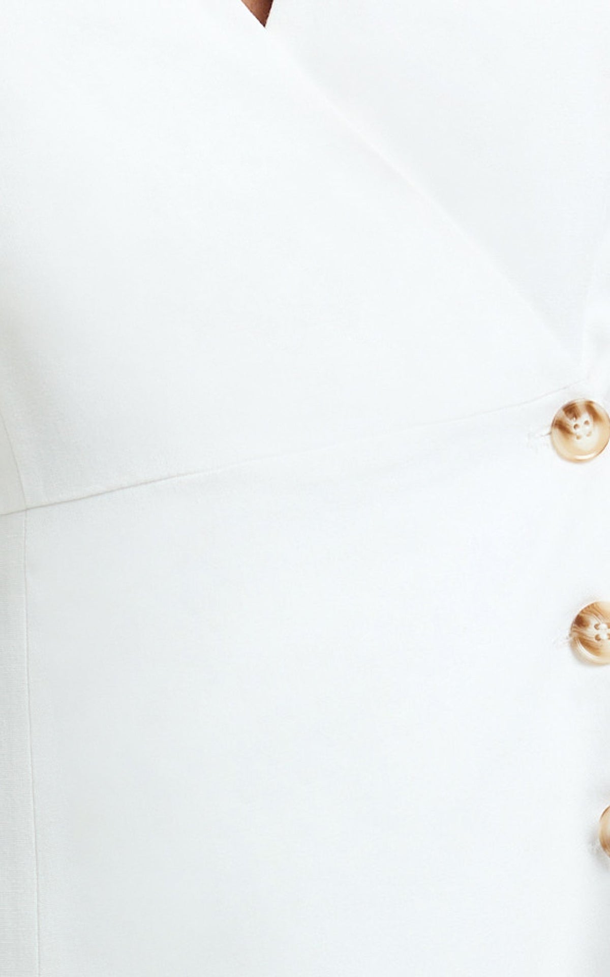 Ina Mini Dress - Wrap Over Button Down Dress in White
