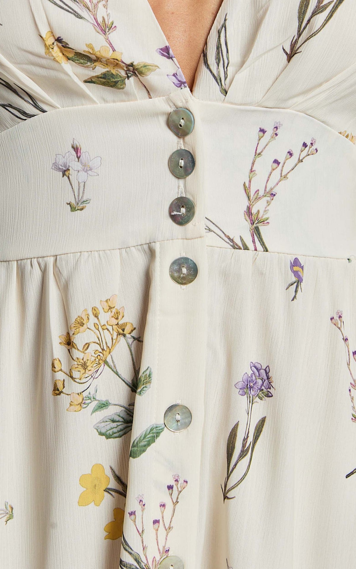 Inka Midi Dress - Short Sleeve Button Down Dress in Botanical Floral
