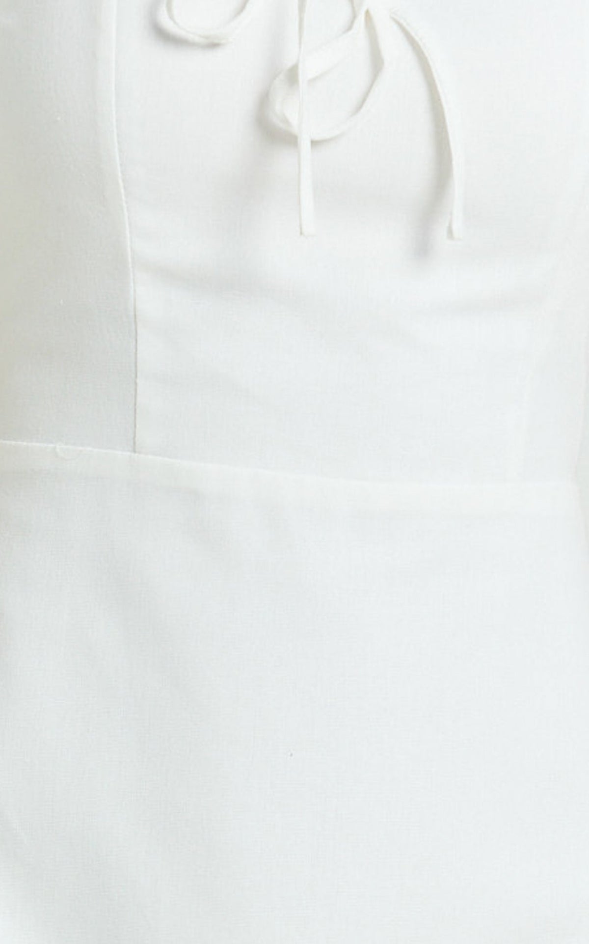 Jules Mini Dress - Puff Sleeve Square Neck Fit And Flare Dress in White