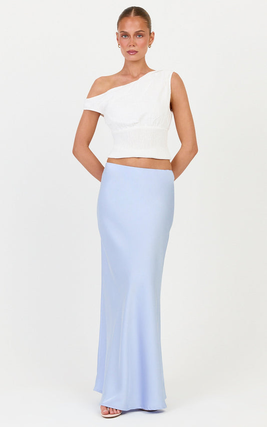 Juniper Top - Off Shoulder Smocked Waist Top in Off White