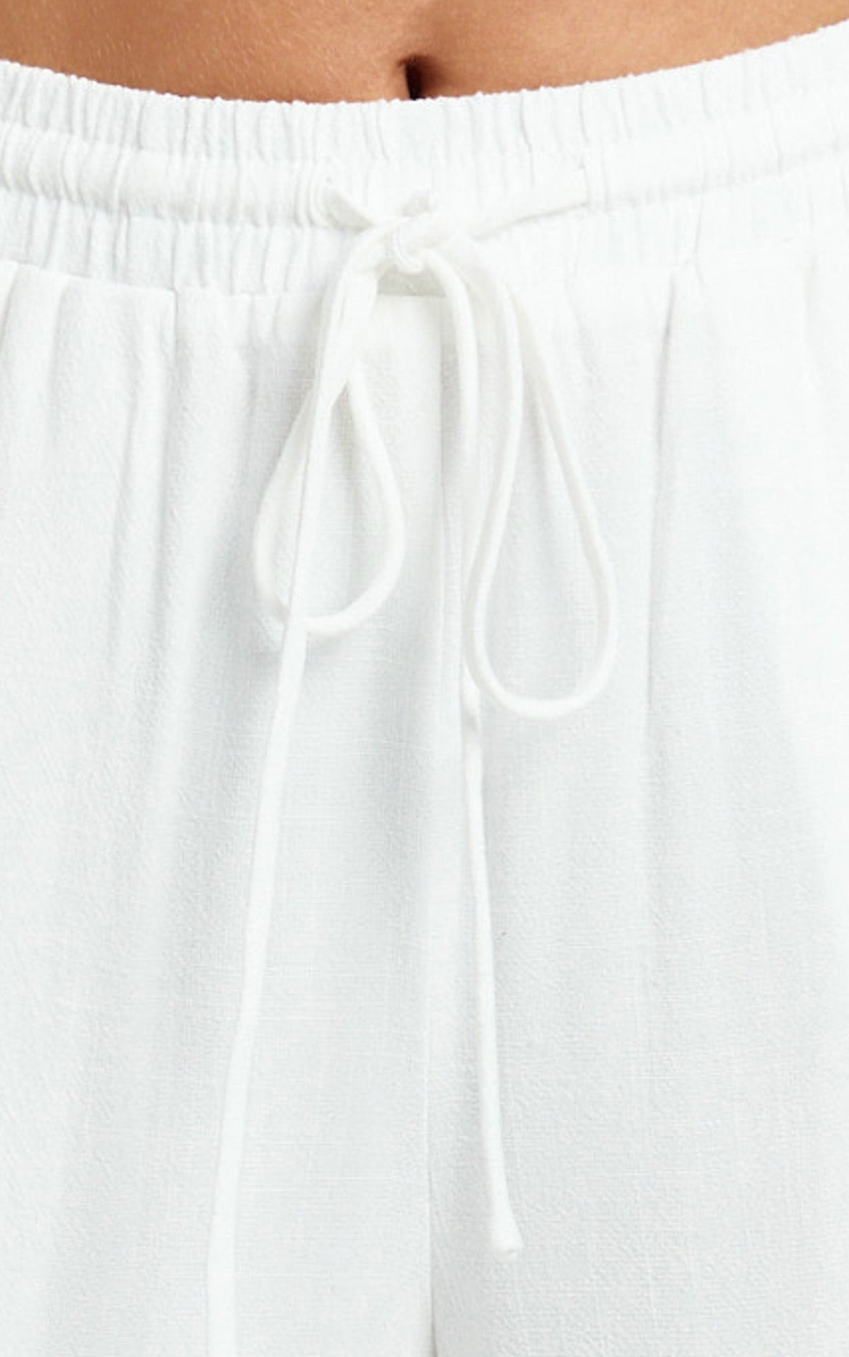 Kala Pants - Mid Waisted Relaxed Elastic Waist Pants in White