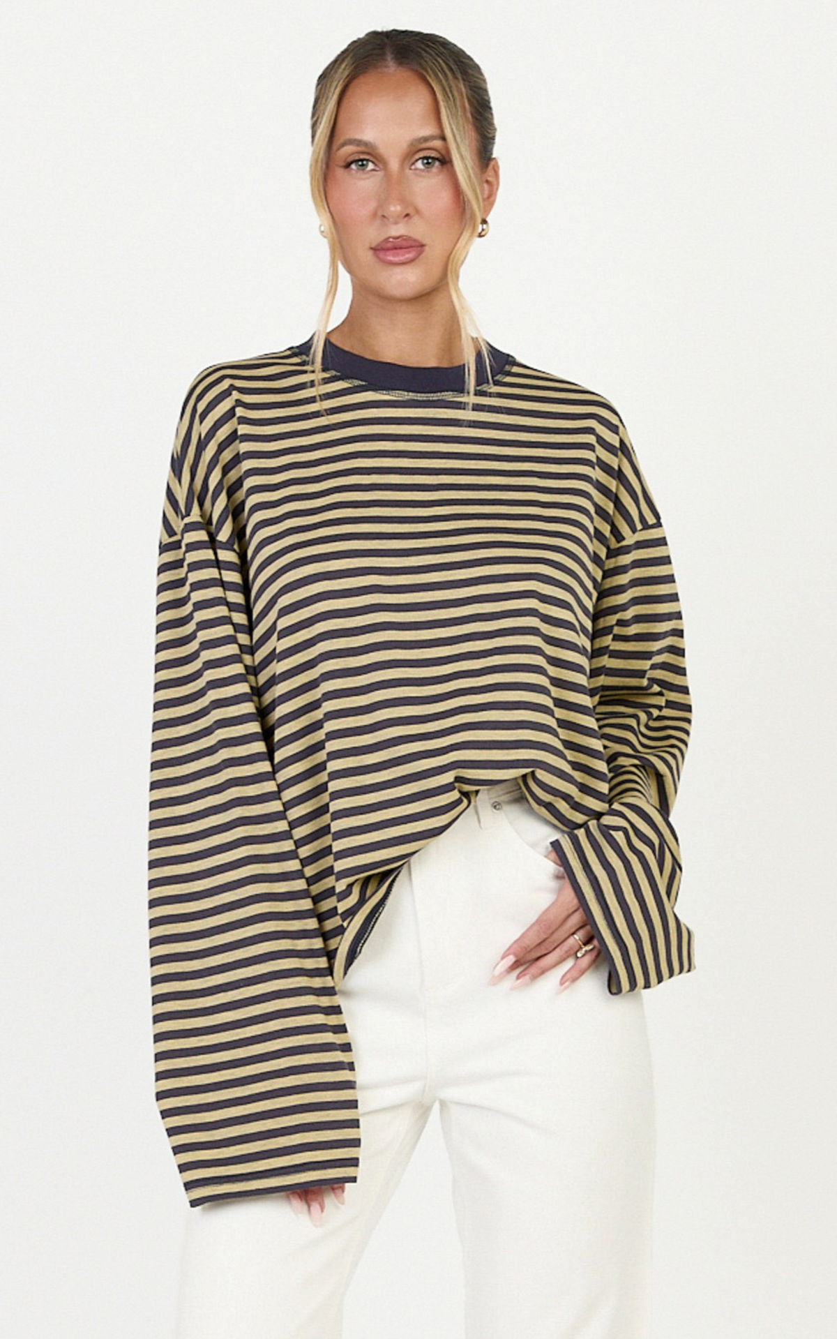 Lioness - Bloom Long Sleeve in Beige Stripe