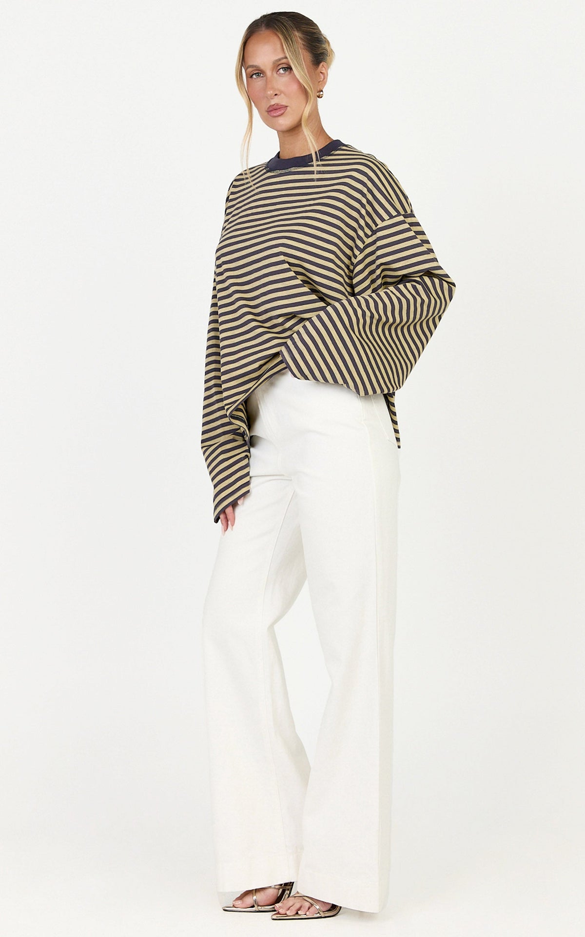 Lioness - Bloom Long Sleeve in Beige Stripe