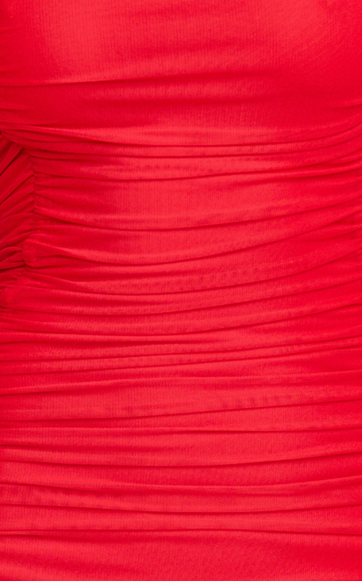 Marguerite Maxi Dress - Strapless Ruched Mesh High Leg Split Dress in Red