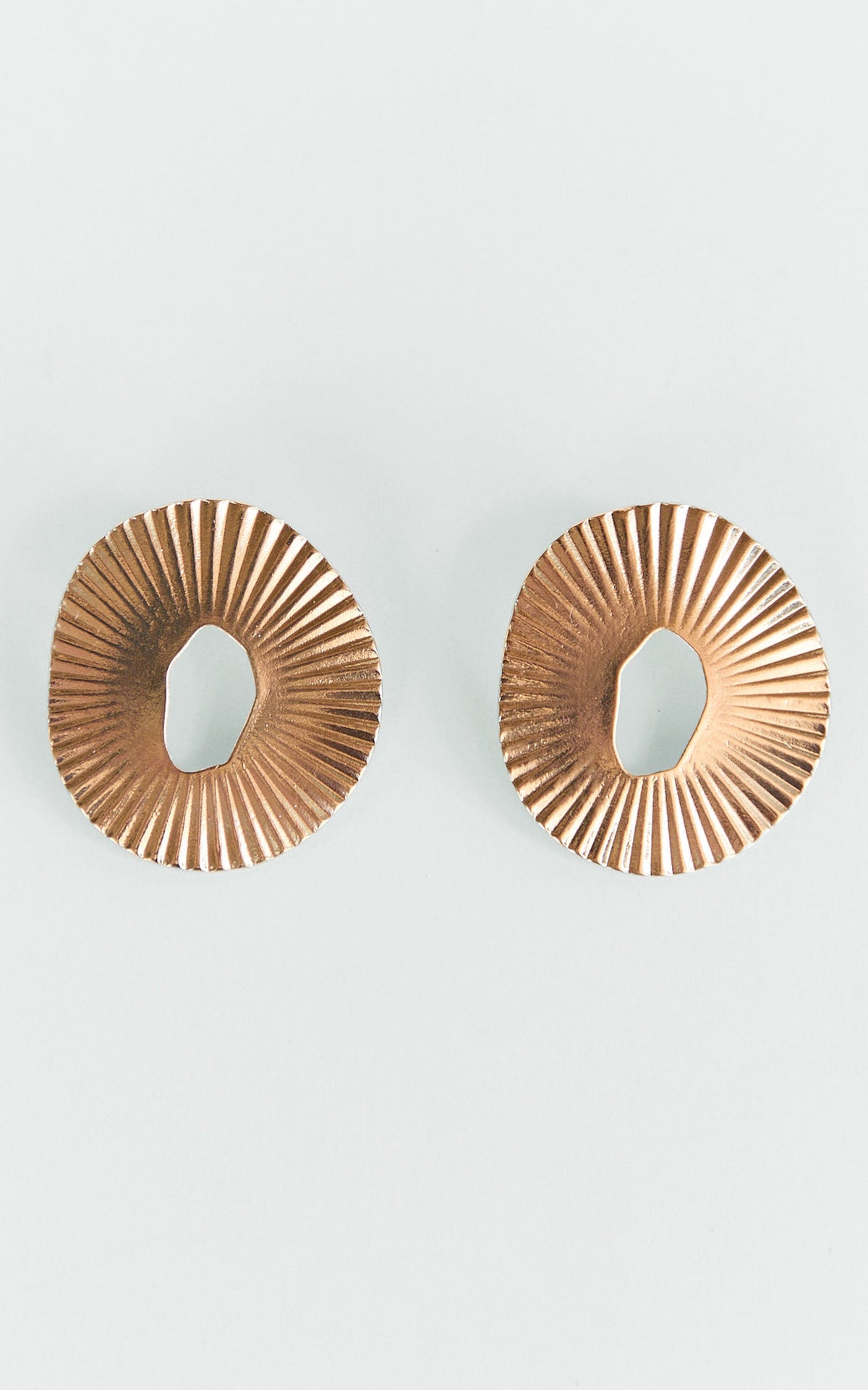 Nova Textured Oval Earrings in Gold