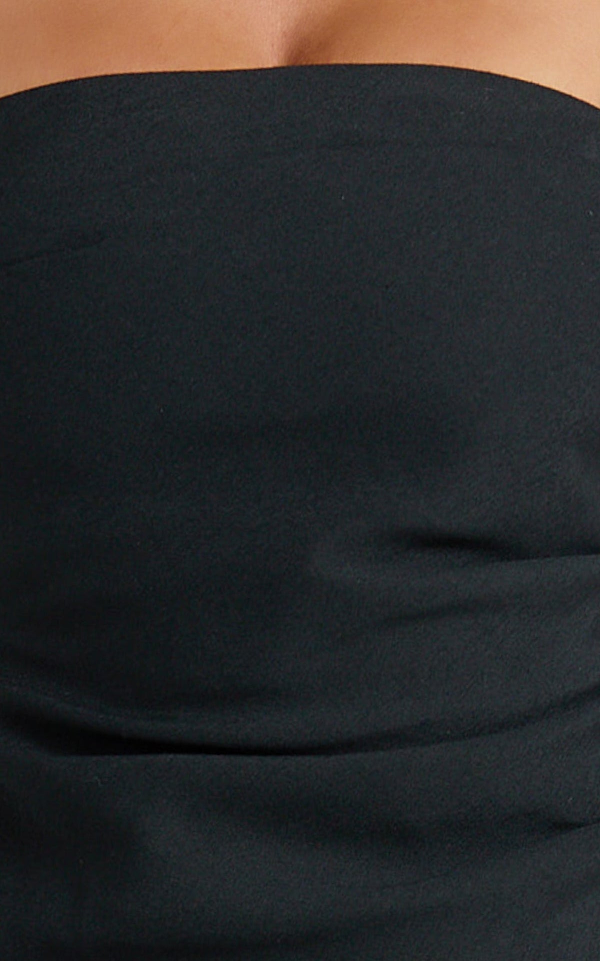 Paula Top - Strapless Asymmetrical Gathered Top in Black