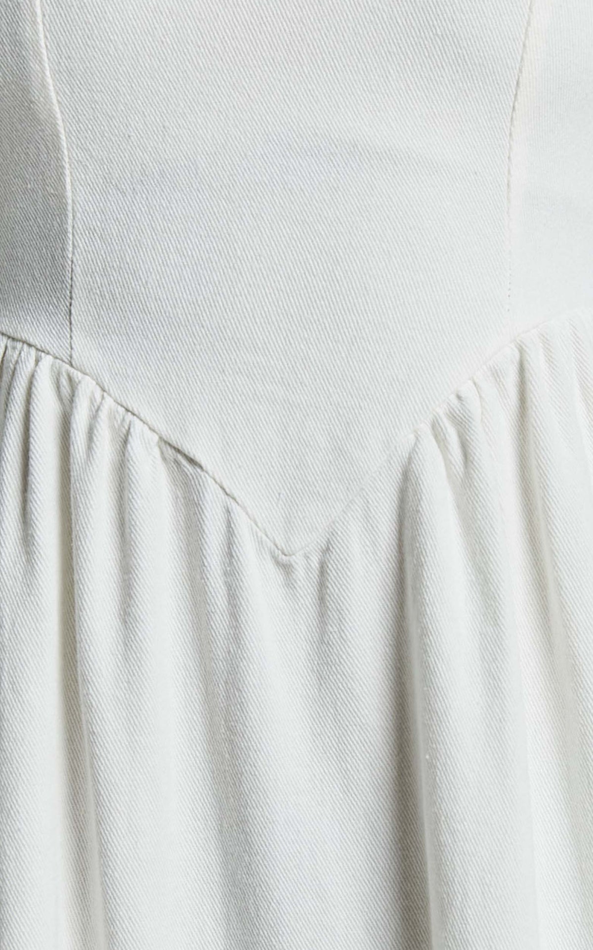 Rhaziya Midi Dress - Sleeveless Straight Neck Fit and Flare Dress in White